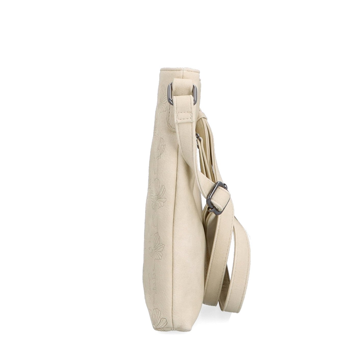 Stredne veľká crossbody kabelka s motívom Indee materiál syntetická koža zapínanie na zips farba béžová veľkosť malá 6329 BE Z boku