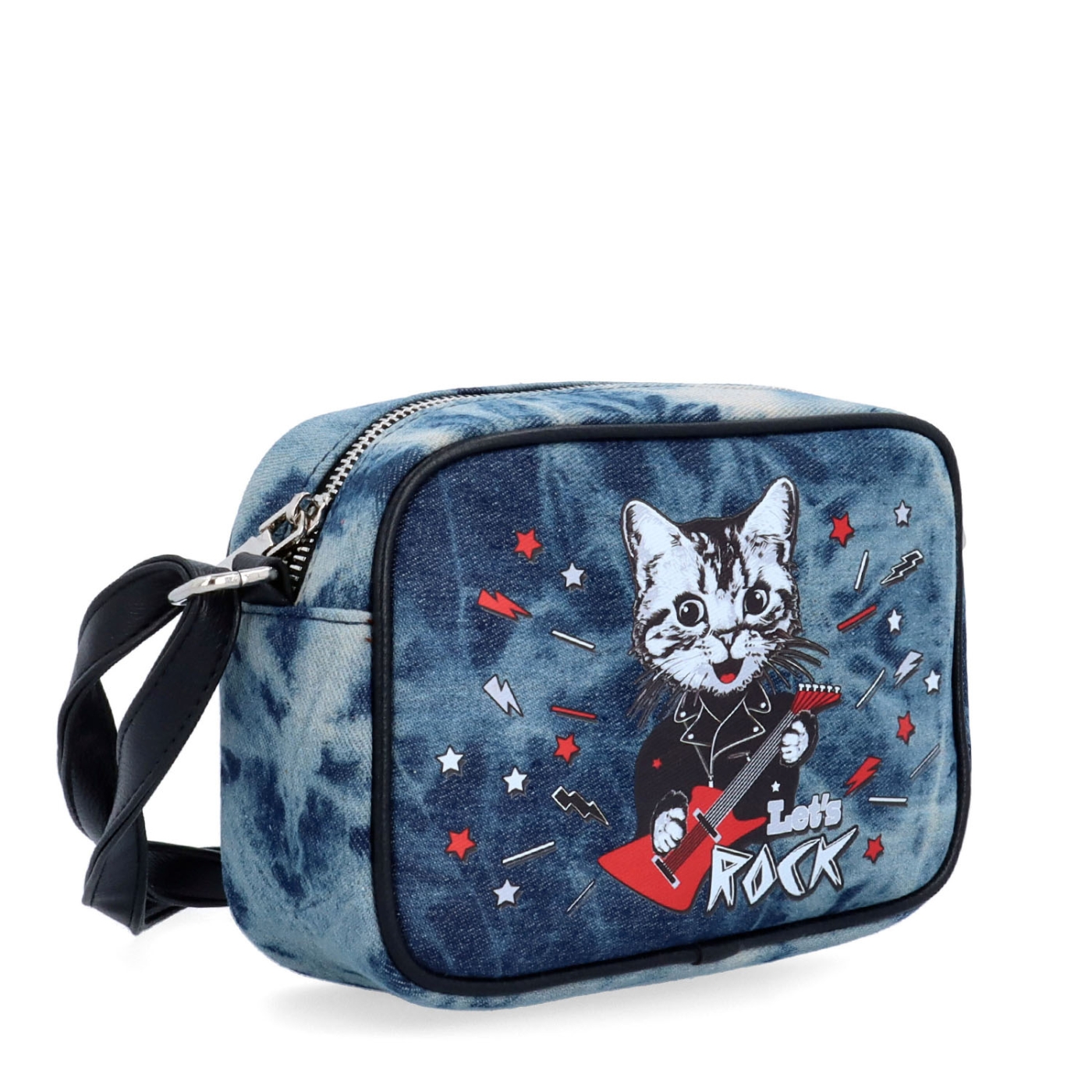 Malá džínsová crossbody kabelka Indee materiál textil zapínanie na zips farba modrá veľkosť malá 9305 01