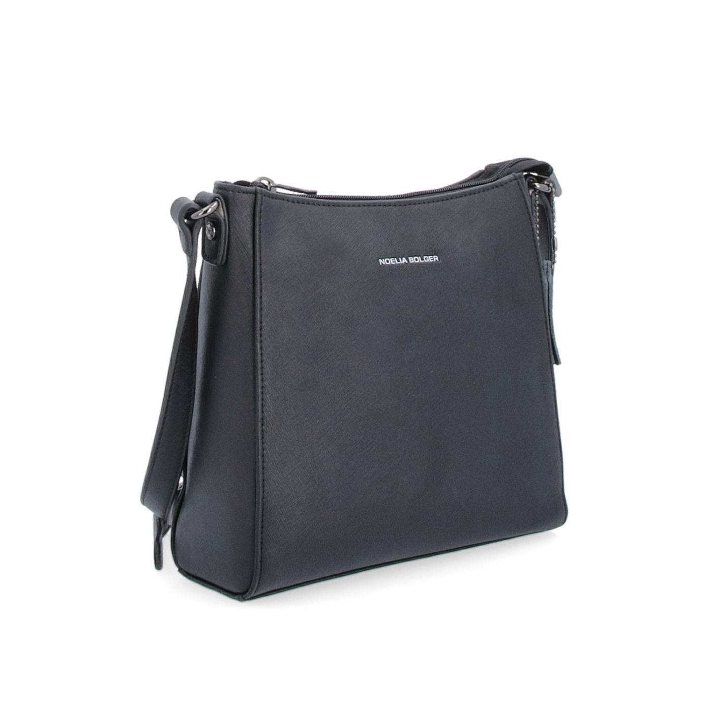Kožená crossbody kabelka Noelia Bolger materiál kože zapínanie na zips farba čierna veľkosť malá NB 0074 C