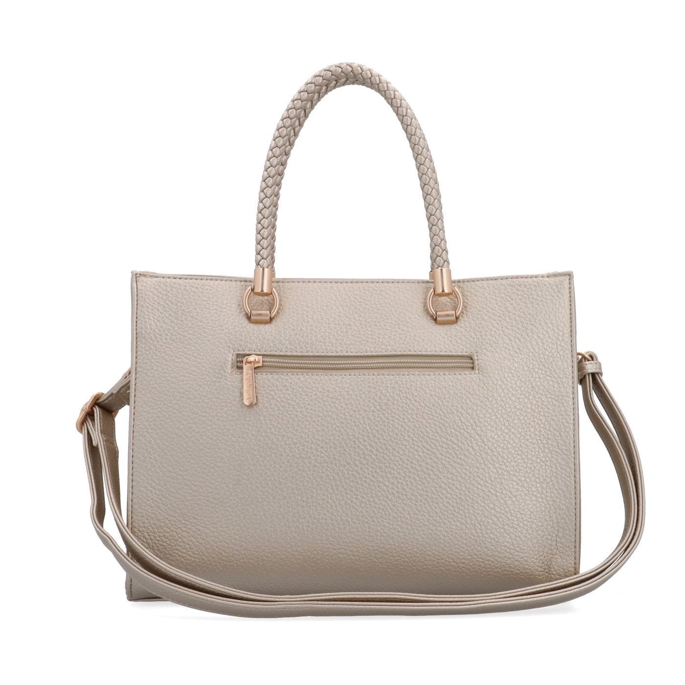 Dámska kabelka s odnímateľným crossbody popruhom Le Sands materiál syntetická koža zapínanie na zips farba metalíza veľkosť stredná 4648 ZL Zozadu