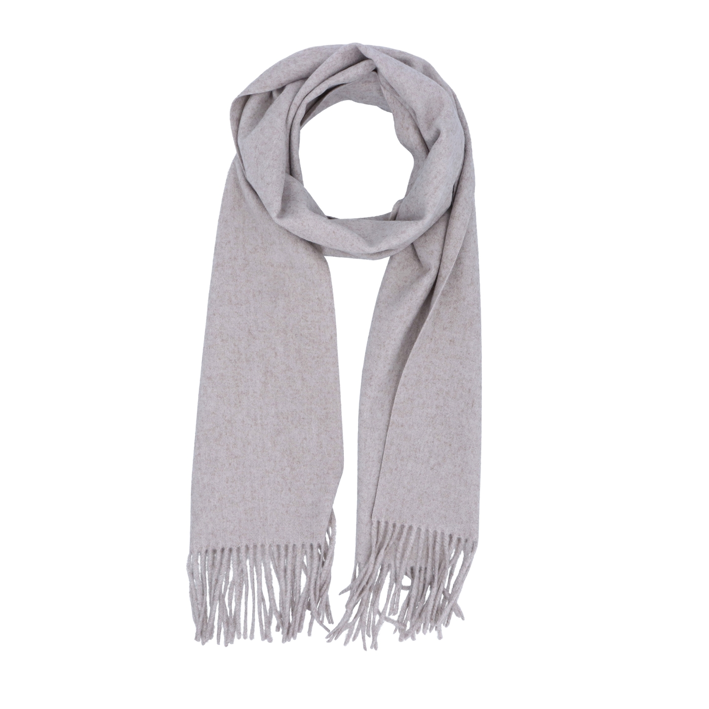 Elegantný jednofarebný šál so strapcami Noelia Bolger materiál Polyester s prímesou vlny farba sivá KZ003 - 03