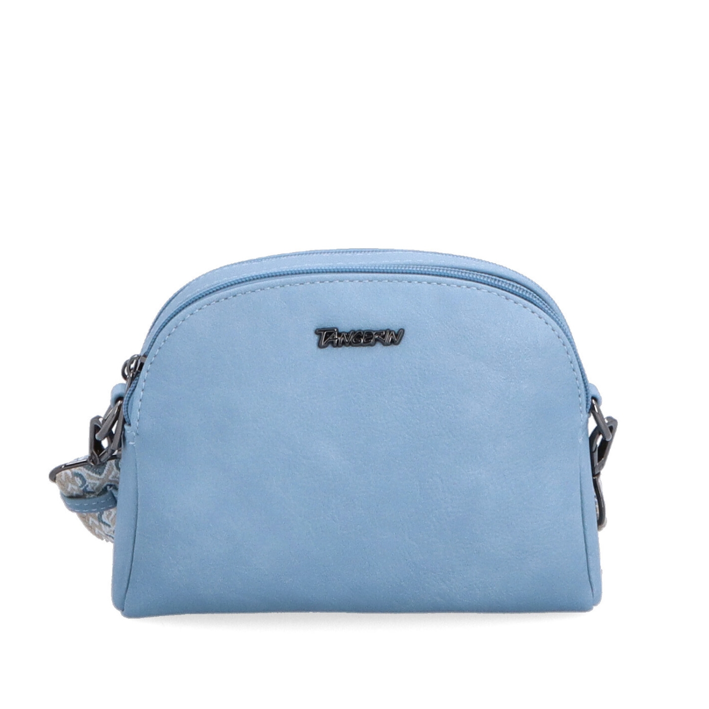 Malá crossbody kabelka s výrazným popruhom Tangerin materiál syntetická koža zapínanie na zips farba modrá veľkosť malá 8044 SM Spredu