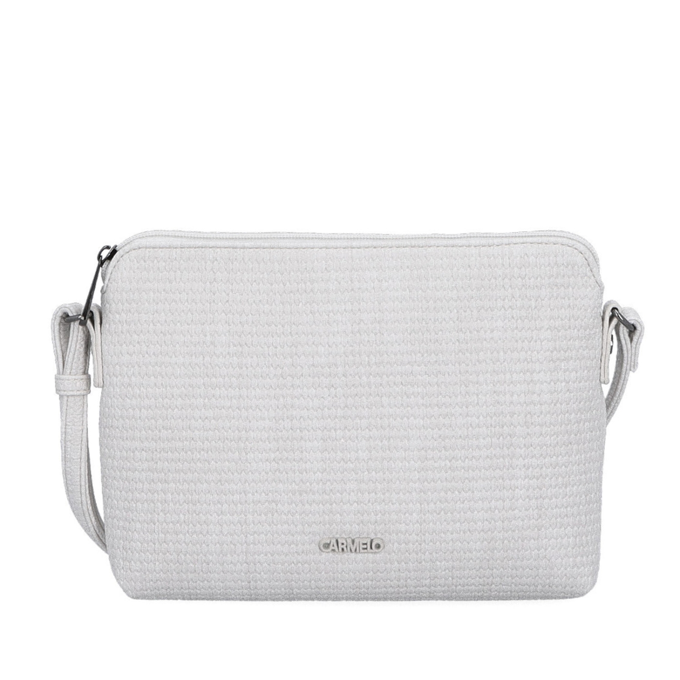 Malá crossbody kabelka s jemným elegantným vzorom Carmelo materiál syntetická koža zapínanie na zips farba béžová veľkosť malá 4337 K Spredu