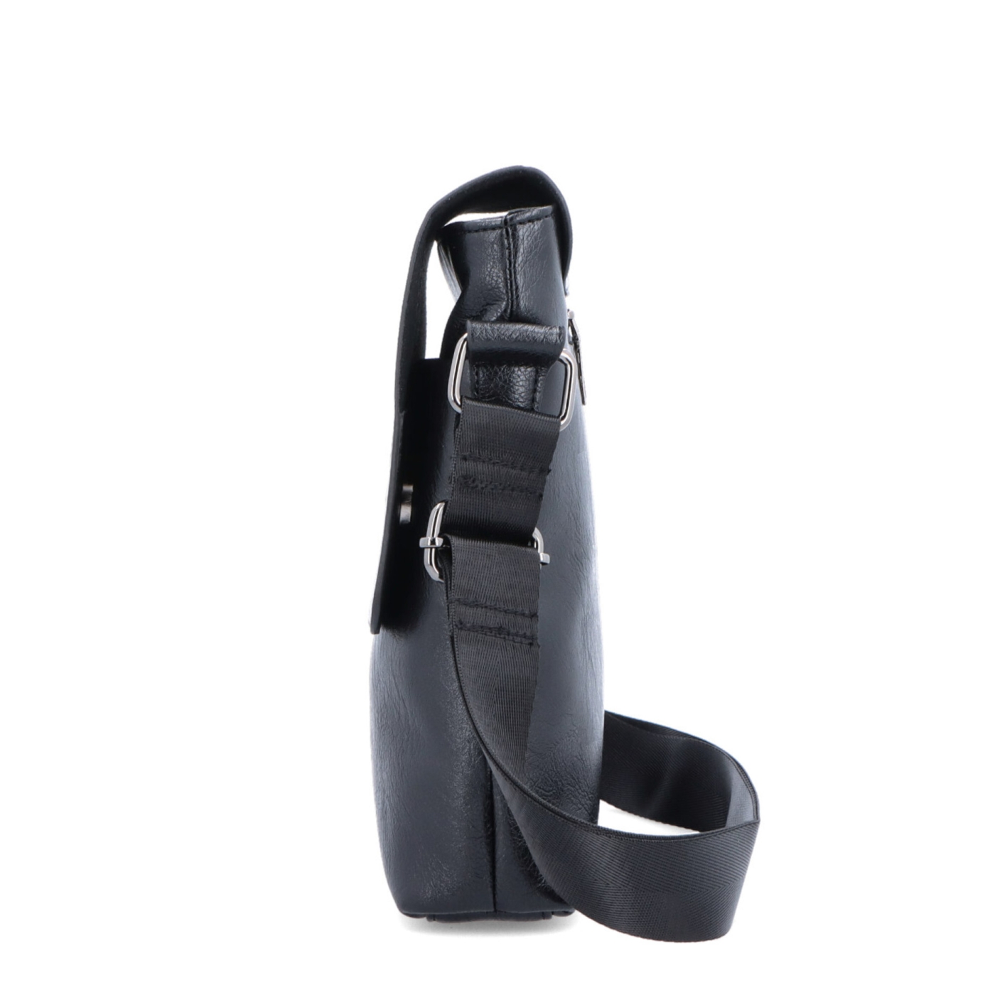 Crossbody taška s chlopňou Tangerin materiál syntetická koža zapínanie na zips farba čierna veľkosť stredná 2325 C Z boku
