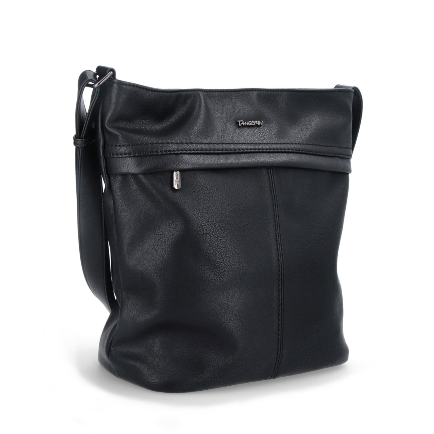 Veľká crossbody kabelka z mäkkej syntetickej kože Tangerin materiál syntetická koža zapínanie na zips farba čierna veľkosť veľká 8001 C