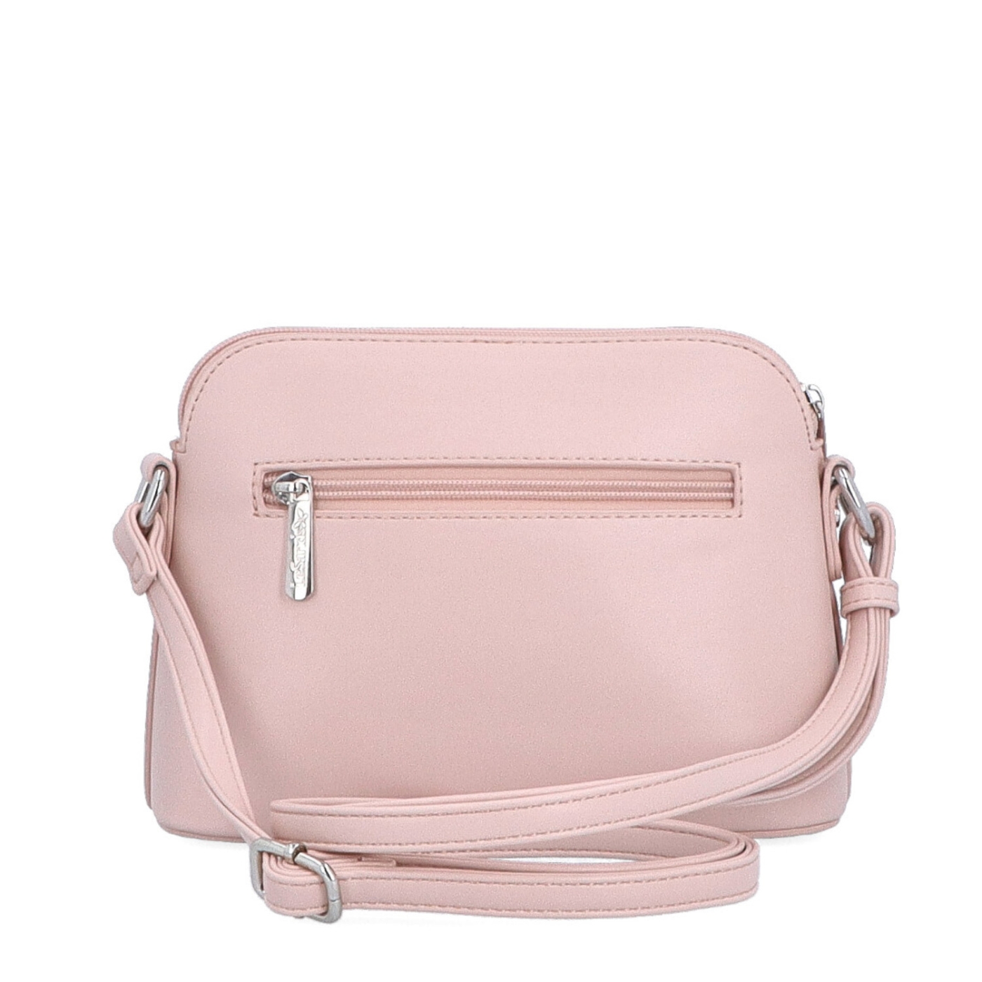 Minimalistická crossbody kabelka Le Sands materiál syntetická koža zapínanie na zips farba ružová veľkosť malá 7710 R Zozadu