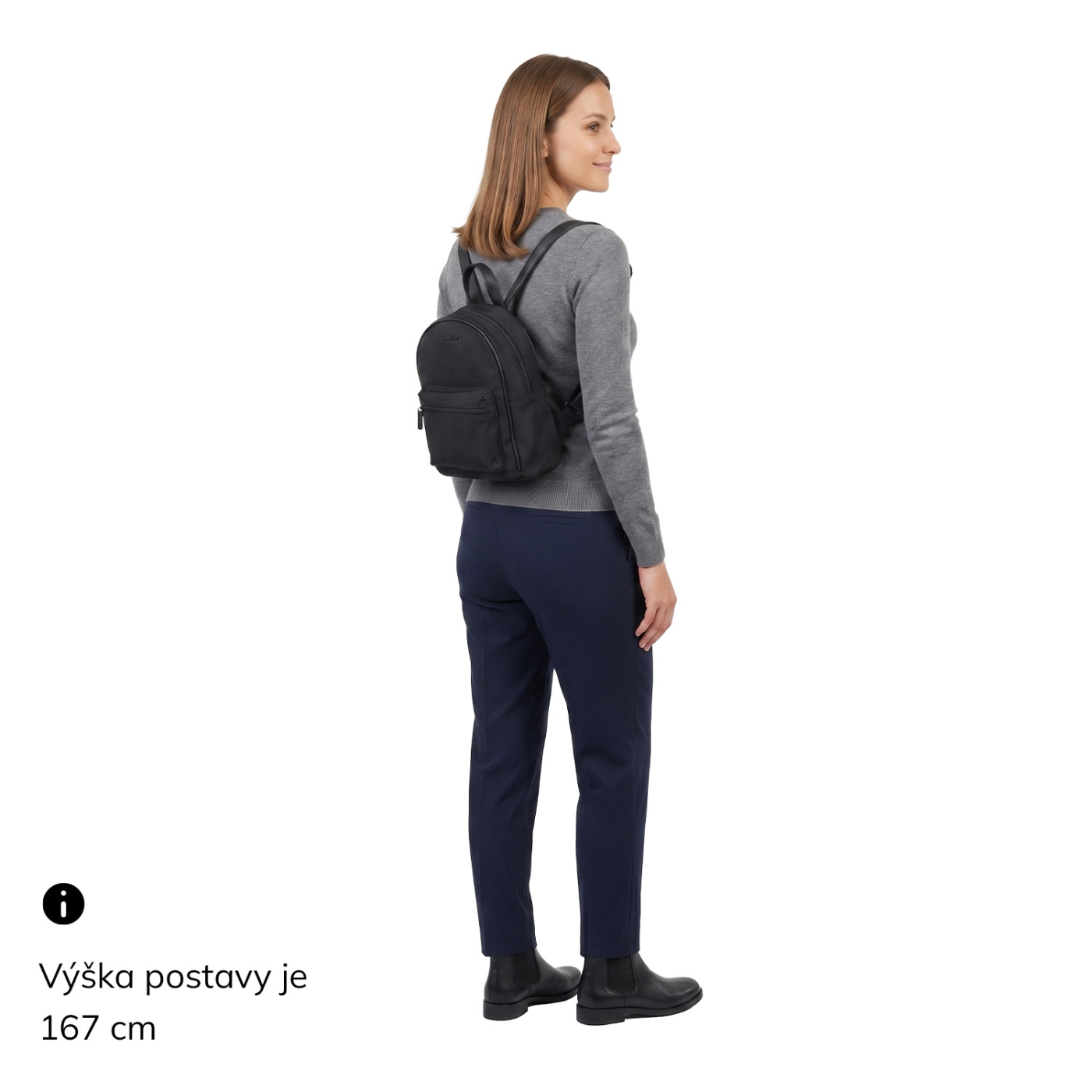 Malý nylonový batoh pre ženy Carmelo materiál nylon zapínanie na zips farba červená veľkosť malá 6604 CV Na postave