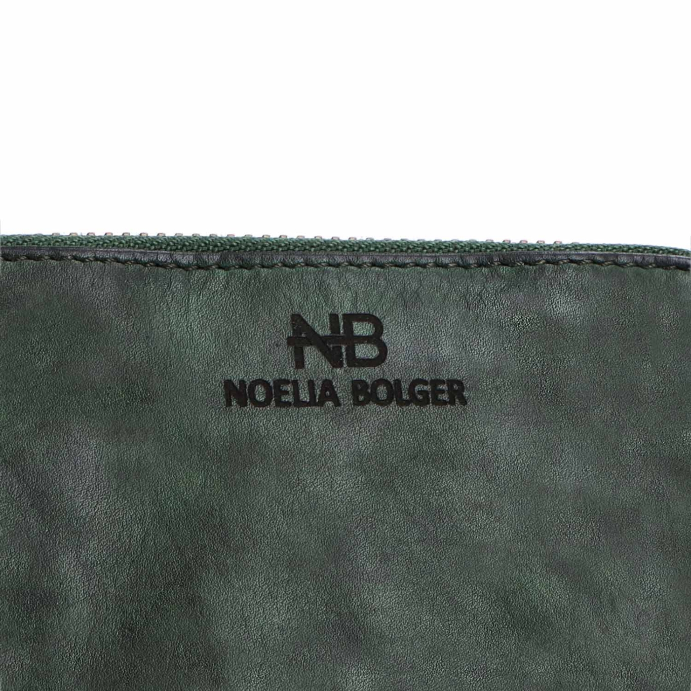 Praktická kožená peňaženka s prešívaním Noelia Bolger materiál kože zapínanie na cvok farba zelená veľkosť malá 5130 NB ZE Logo