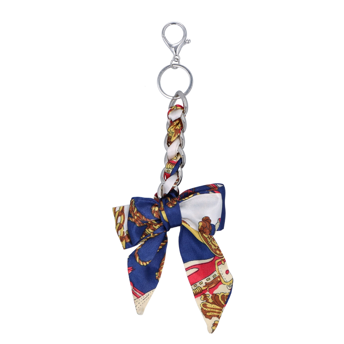 Prívesok na kabelku s mašľou a karabínkou Indee materiál textil farba multicolor D015