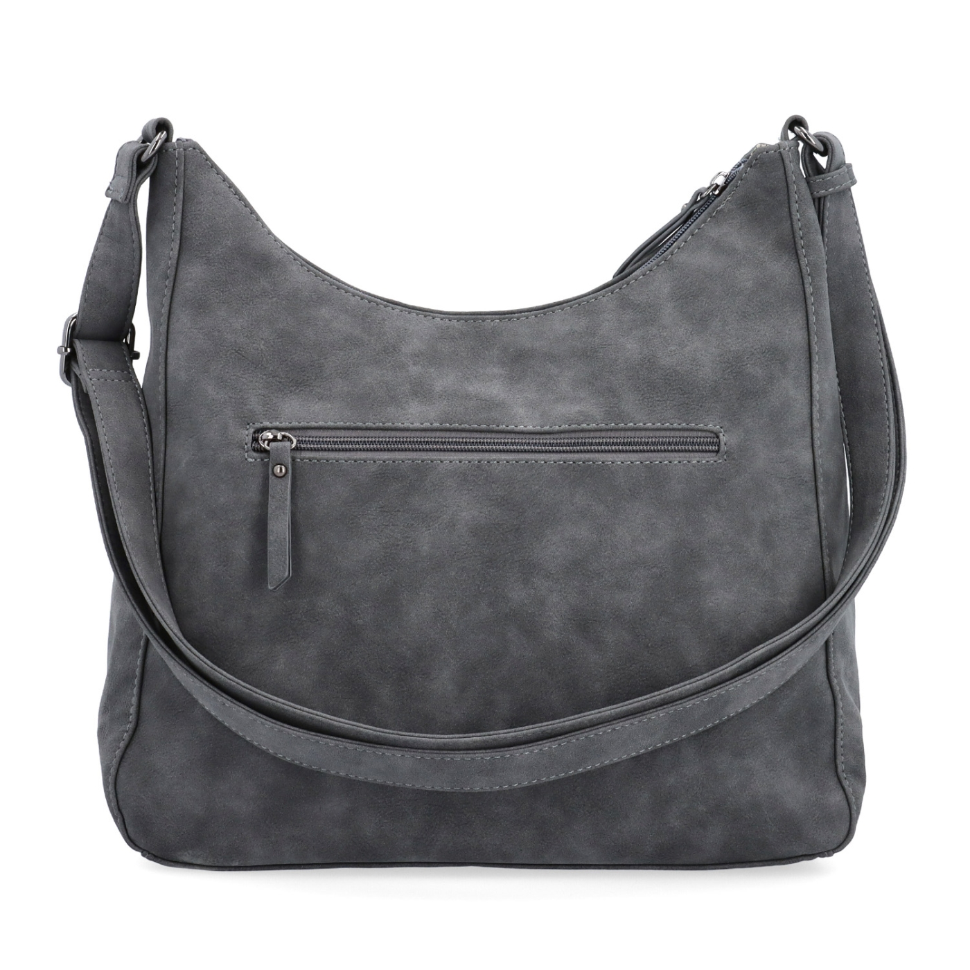 Crossbody syntetická kabelka s prešívaním Tangerin materiál syntetická koža zapínanie na zips farba sivá veľkosť stredná 1104 ANT Zozadu