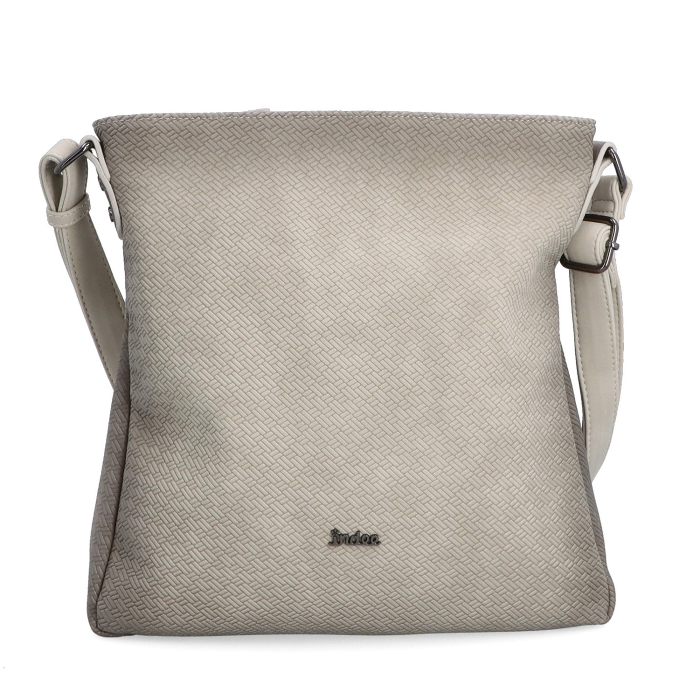 Stredná jednoduchá crossbody kabelka Indee materiál syntetická koža zapínanie na zips farba béžová veľkosť stredná 6317 K Spredu