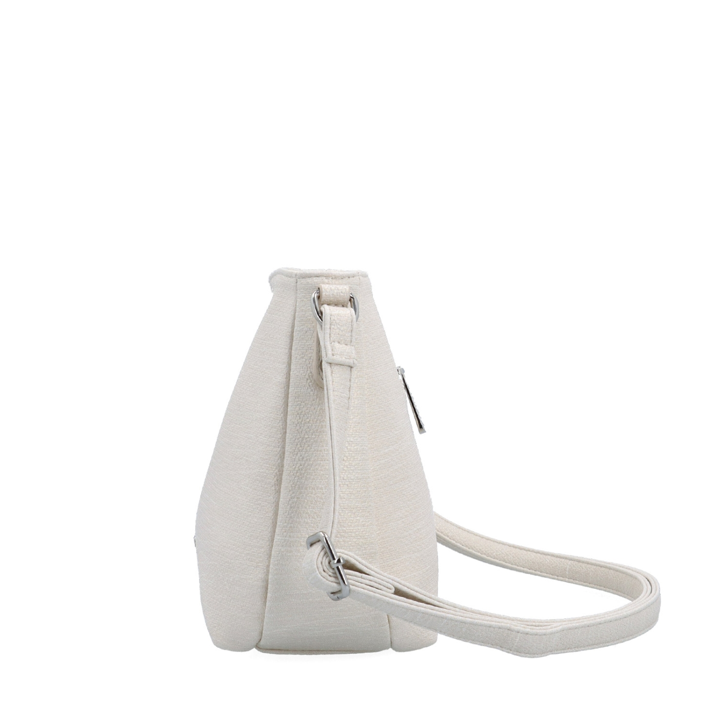 Praktická a elegantná crossbody kabelka Carmelo materiál syntetická koža zapínanie na zips farba béžová veľkosť stredná 4605 K Z boku