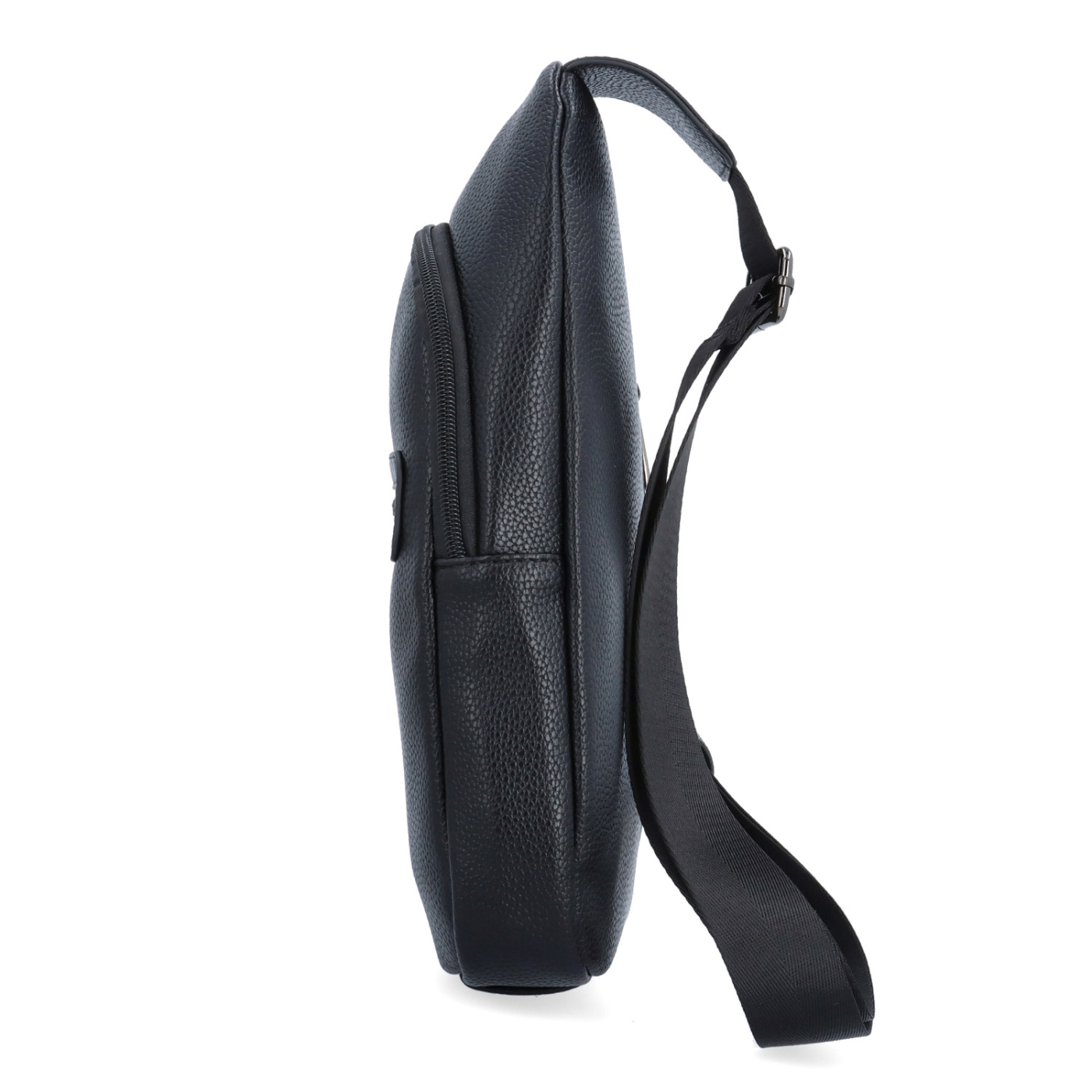 Praktický bodybag so zipsom Carmelo materiál syntetická koža zapínanie na zips farba čierna veľkosť stredná 4356 C Z boku