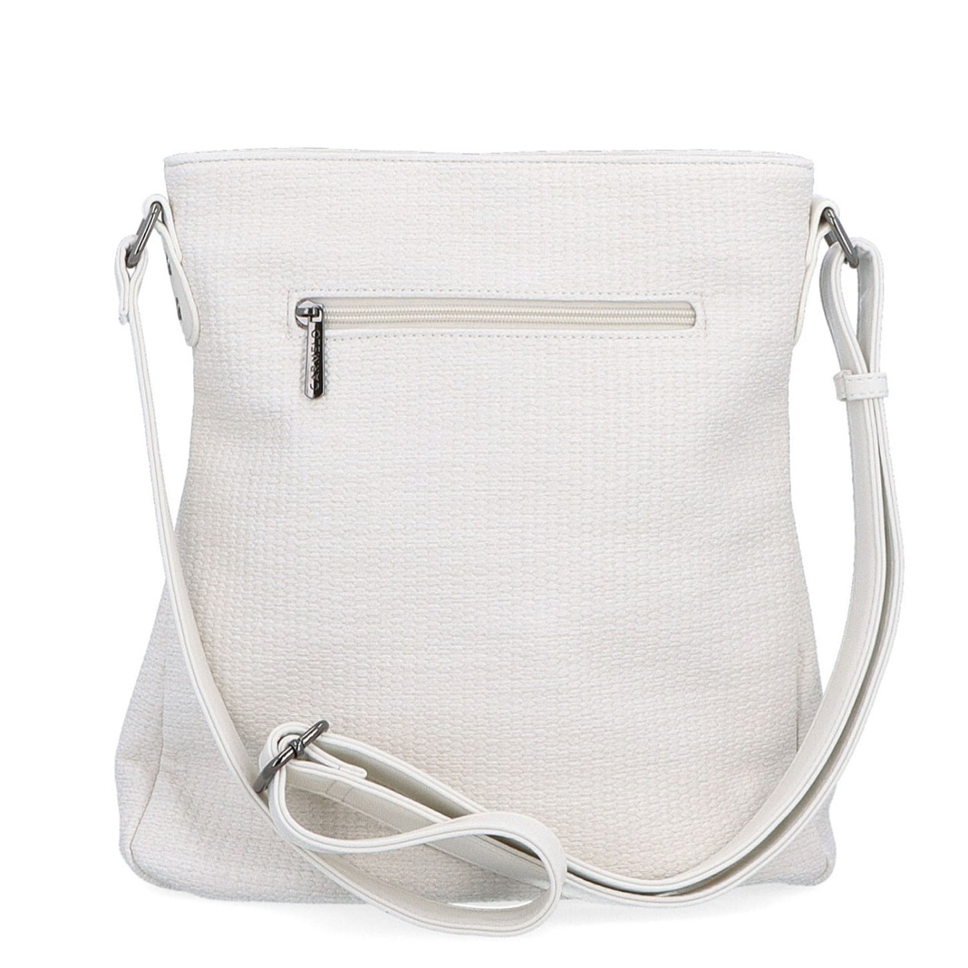 Crossbody kabelka s predným vreckom na zips Carmelo materiál syntetická koža zapínanie na zips farba béžová veľkosť stredná 4309 K Zozadu