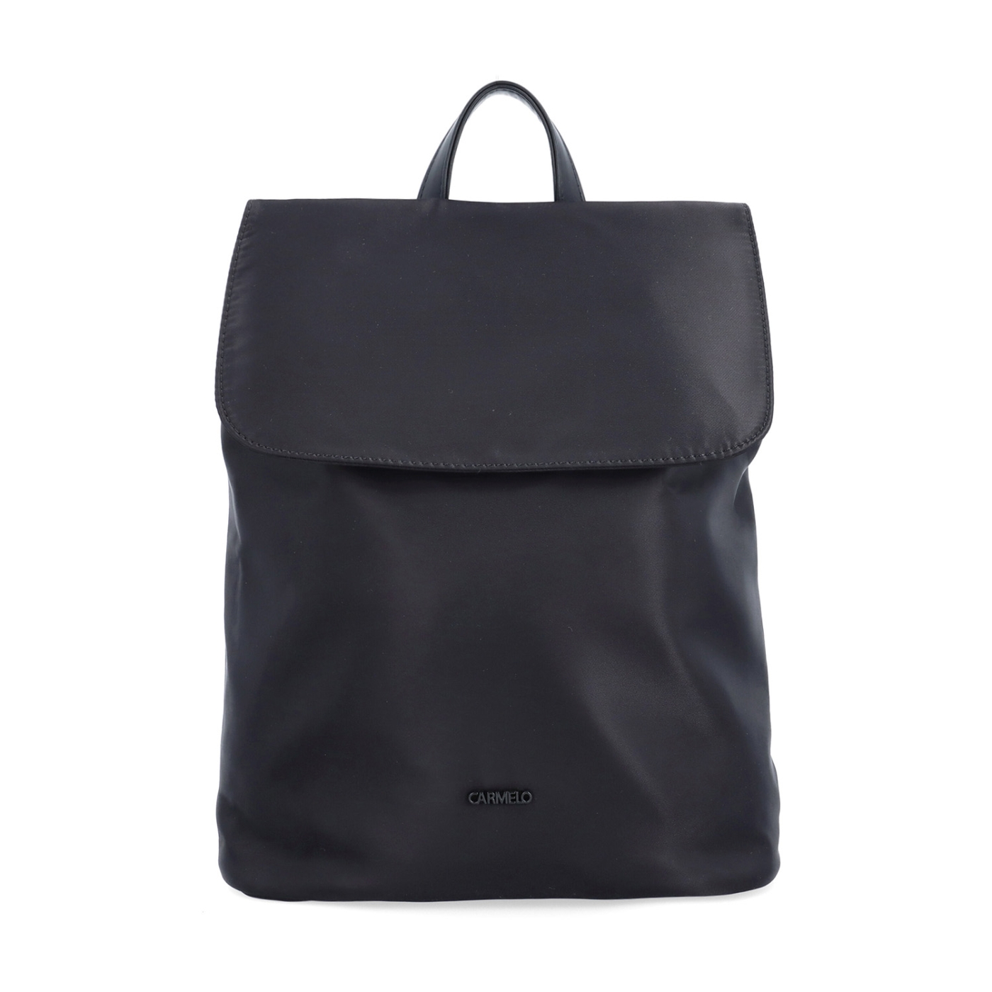 Mestský nylonový batoh v modernom dizajne Carmelo materiál nylon zapínanie na zips farba čierna veľkosť stredná 6608 C Spredu