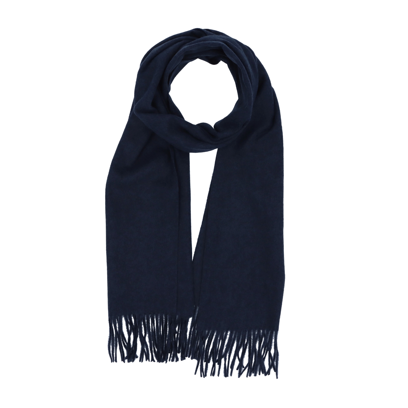 Elegantný jednofarebný šál so strapcami Noelia Bolger materiál Polyester s prímesou vlny farba modrá KZ003 - 07