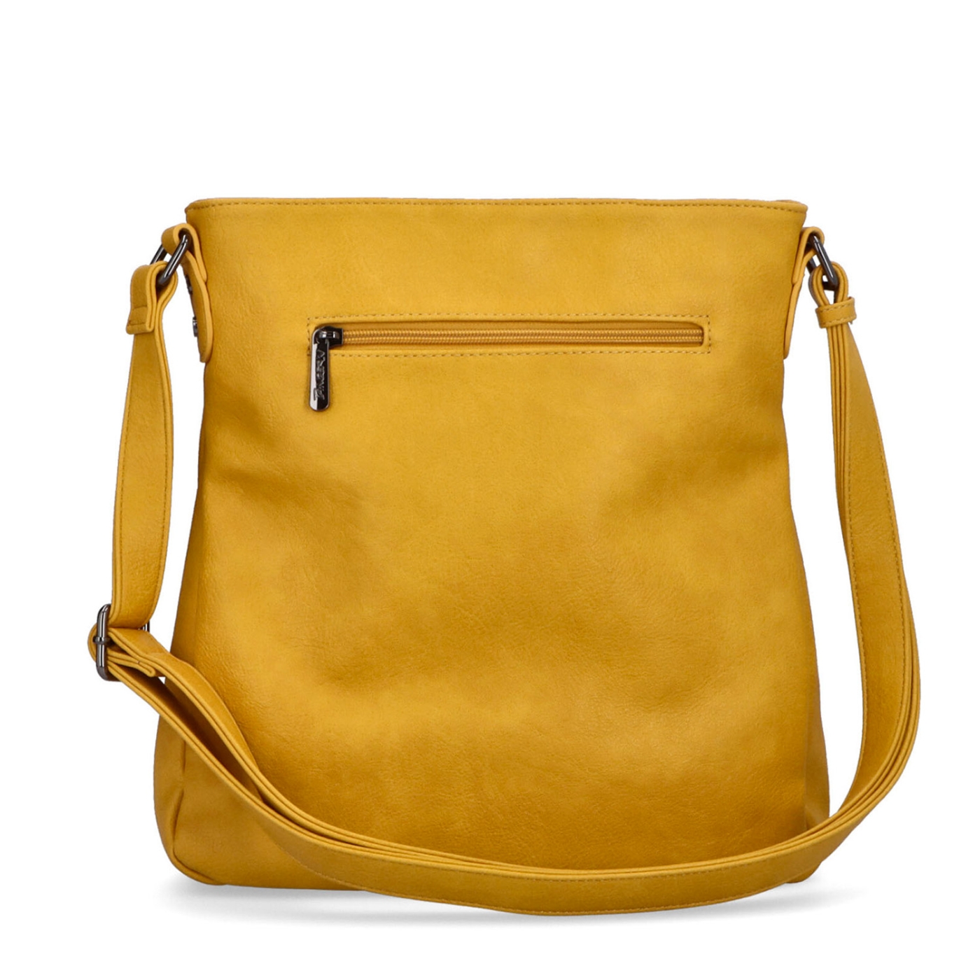 Crossbody kabelka s jednoduchým prešívaním Tangerin materiál syntetická koža zapínanie na zips farba žltá veľkosť stredná 8003 ZLU Zozadu