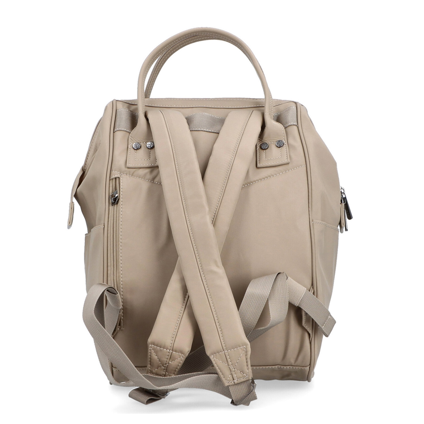 Veľký praktický batoh Carmelo Carmelo materiál nylon zapínanie na zips farba taupe veľkosť veľká 4319 T Zozadu