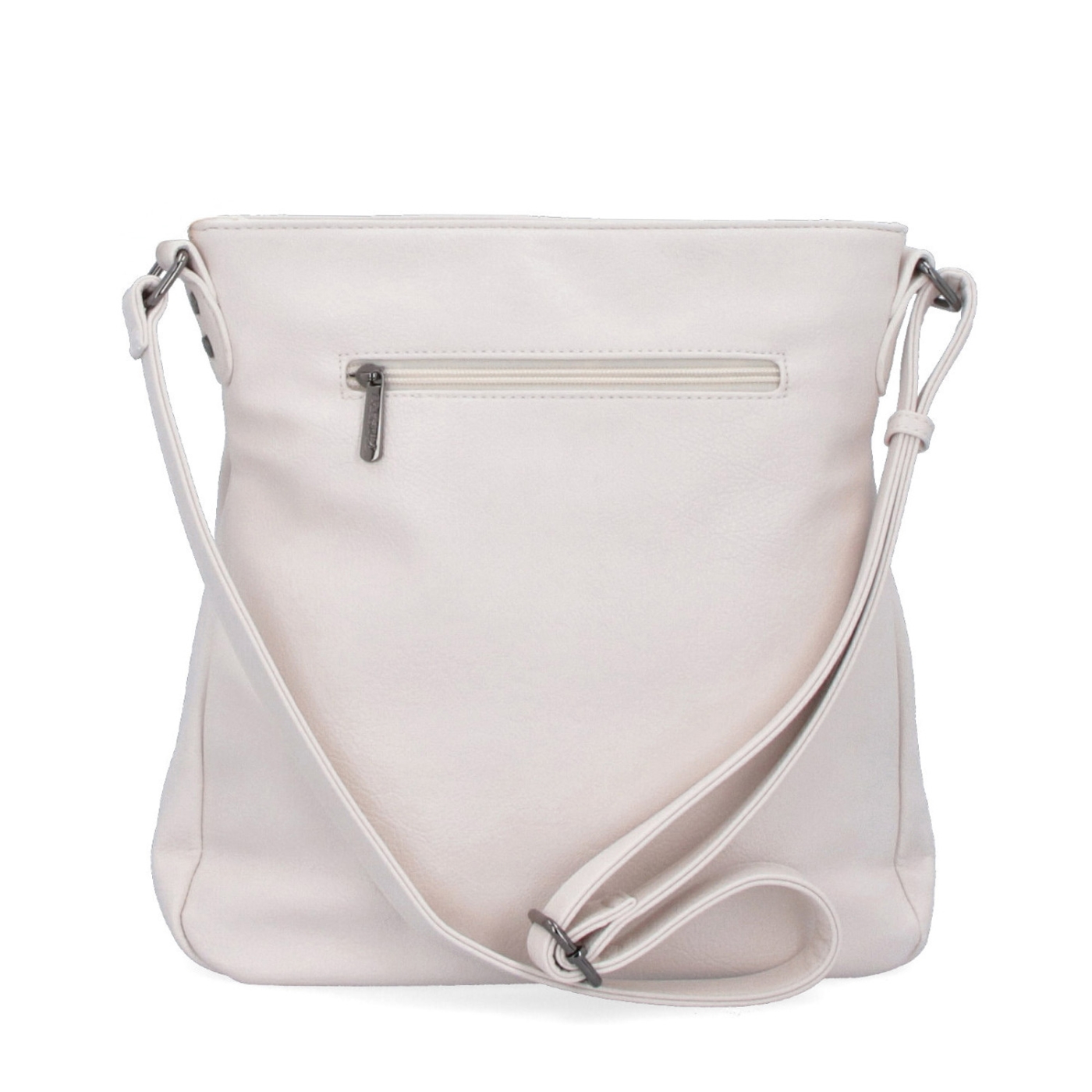 Crossbody kabelka s jednoduchým prešívaním Tangerin materiál syntetická koža zapínanie na zips farba béžová veľkosť stredná 8003 K Zozadu