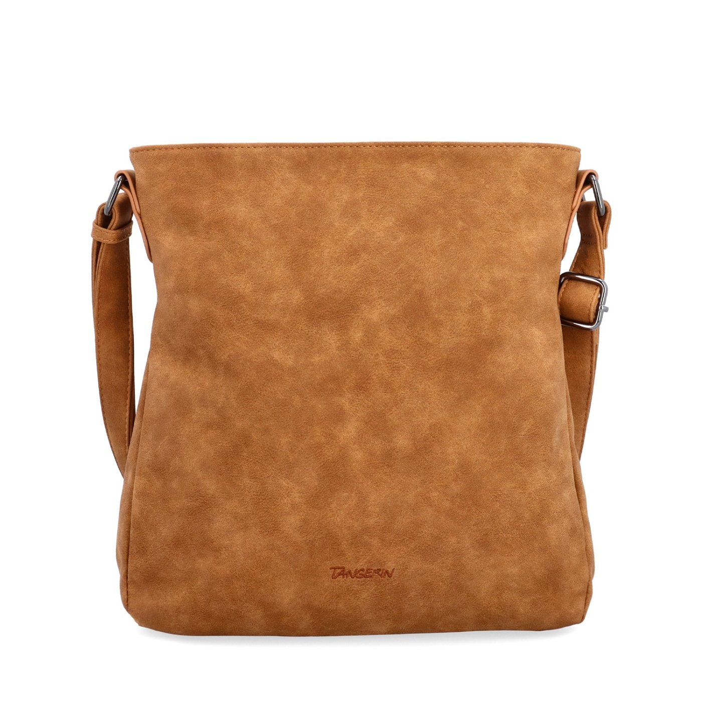 Štýlová crossbody kabelka s čistým dizajnom Tangerin materiál syntetická koža zapínanie na zips farba koňaková veľkosť stredná 1101 KO Spredu