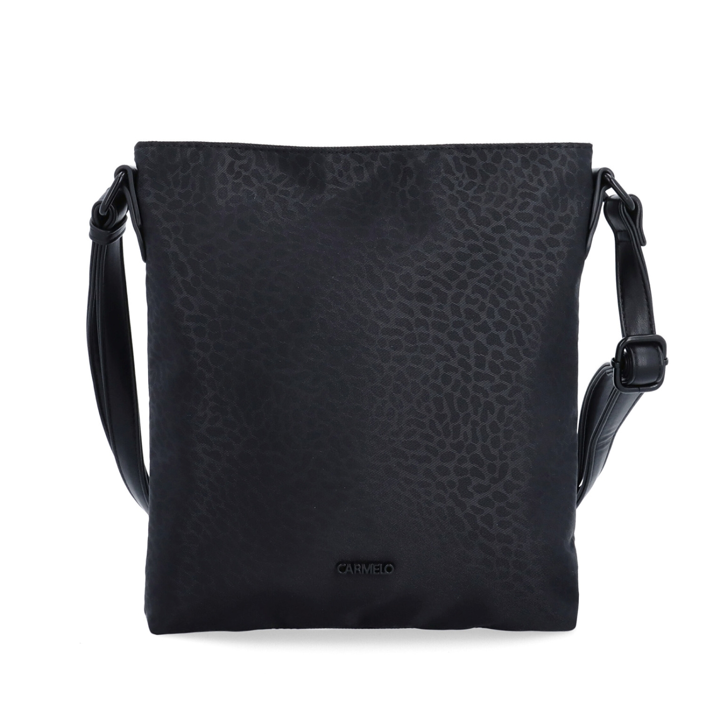 Štýlová dámska crossbody kabelka z nylonu Carmelo materiál nylon zapínanie na zips farba čierna veľkosť malá 6606 C LE Spredu