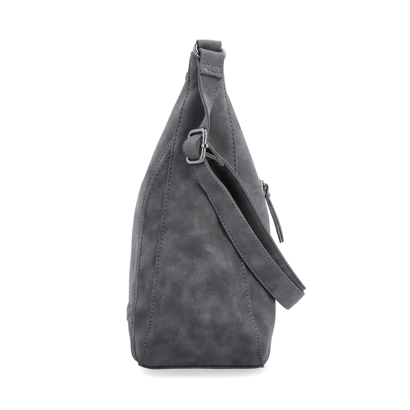 Crossbody syntetická kabelka s prešívaním Tangerin materiál syntetická koža zapínanie na zips farba sivá veľkosť stredná 1104 ANT Z boku