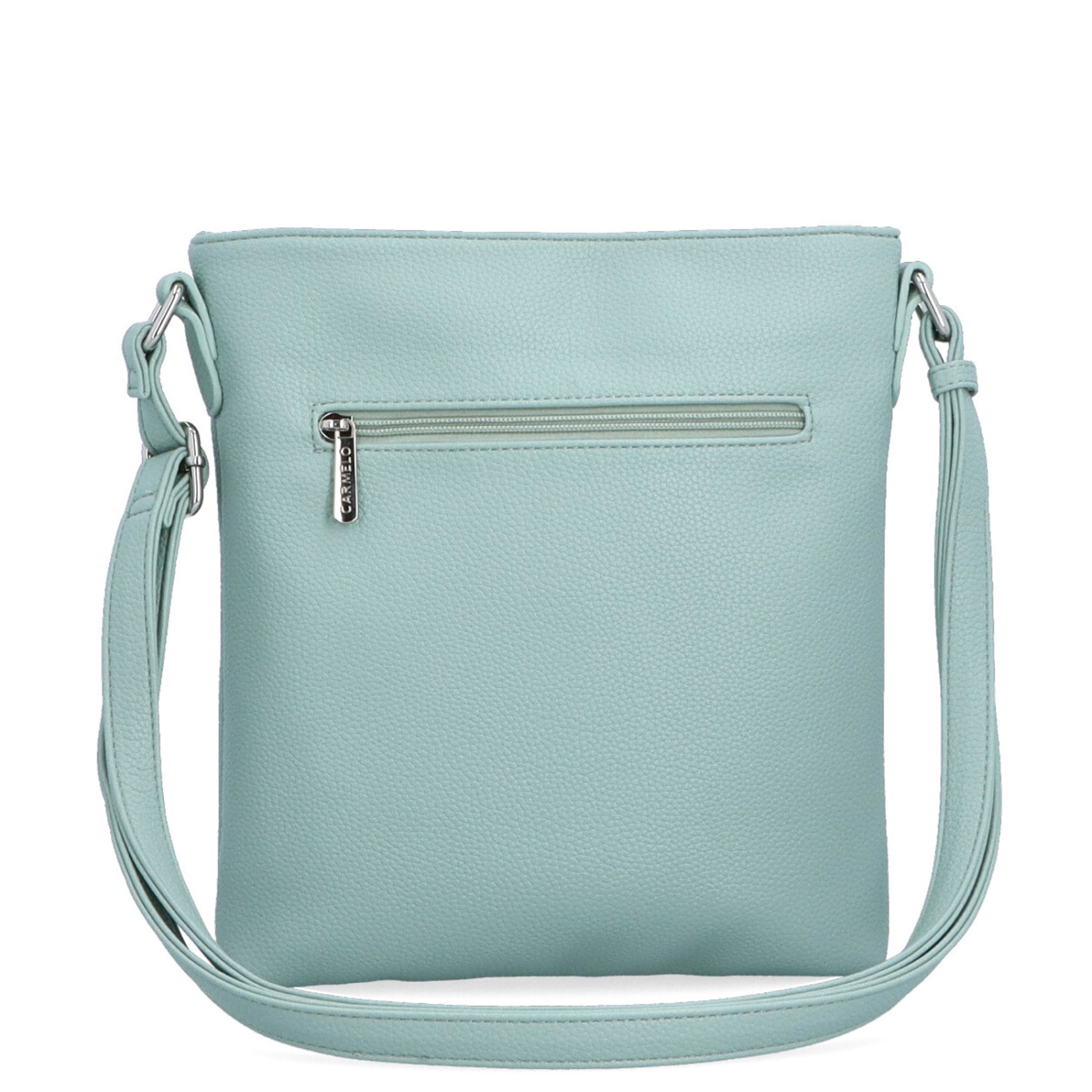 Crossbody kabelka so zipsom Carmelo materiál syntetická koža zapínanie na zips farba zelená veľkosť malá 4324 SZE Zozadu