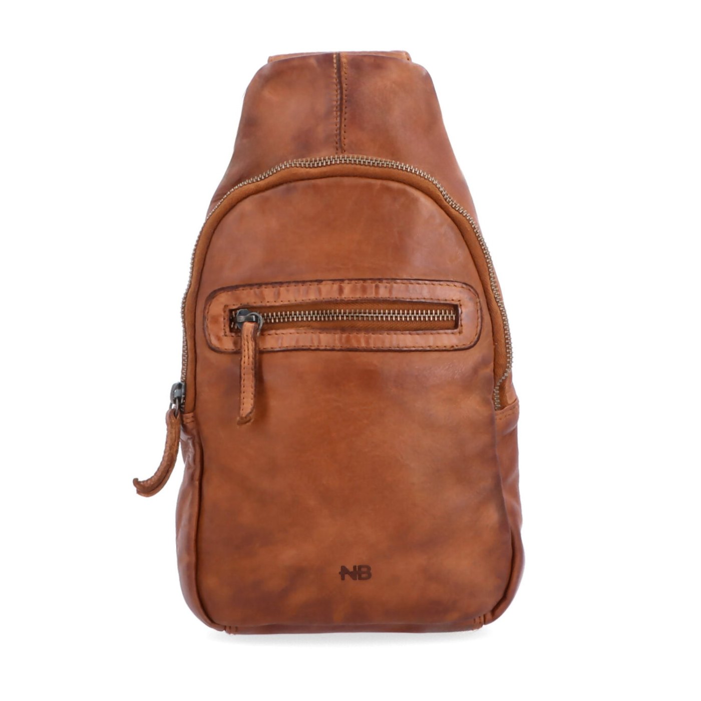 Kožený crossbody bodybag s variabilným nosením Noelia Bolger materiál kože zapínanie na zips farba koňaková veľkosť malá NB 2034 KO Spredu