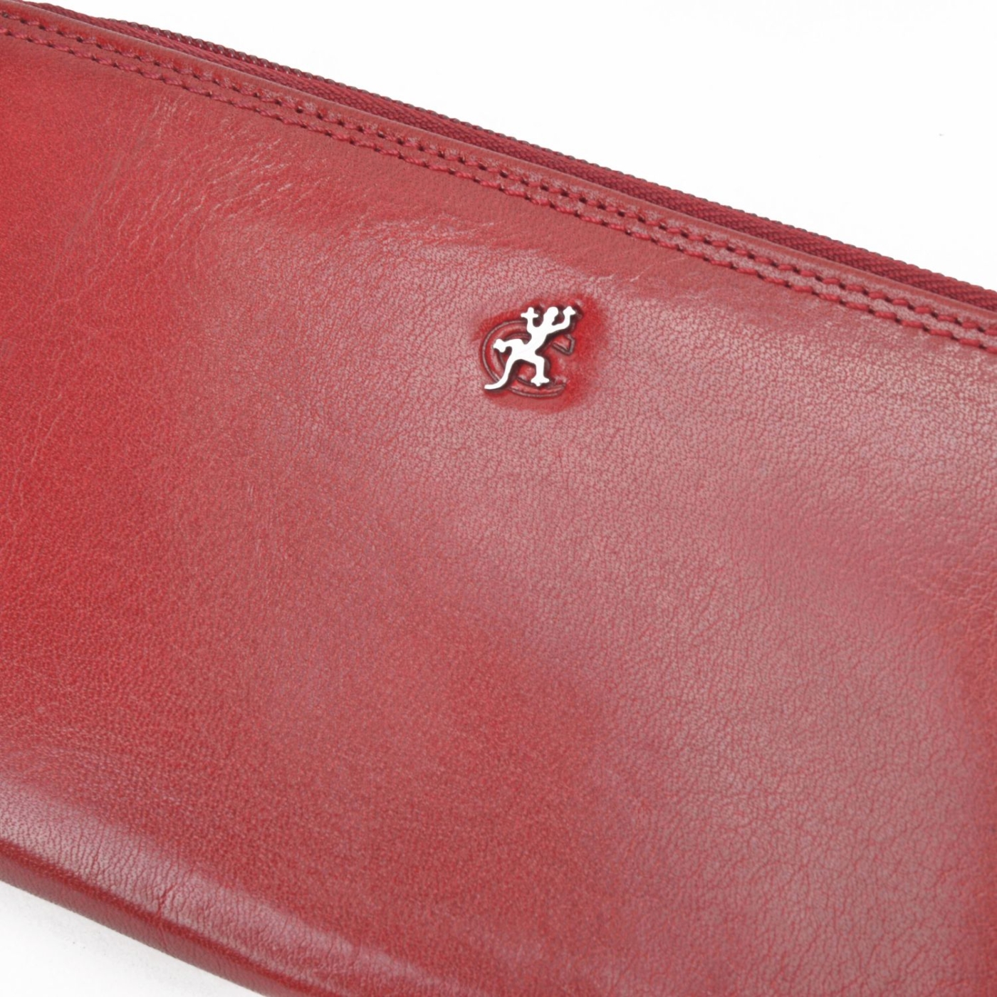 Kožená peňaženka peračník Cosset materiál kože zapínanie na zips farba červená veľkosť veľká 4492 Komodo CV Logo