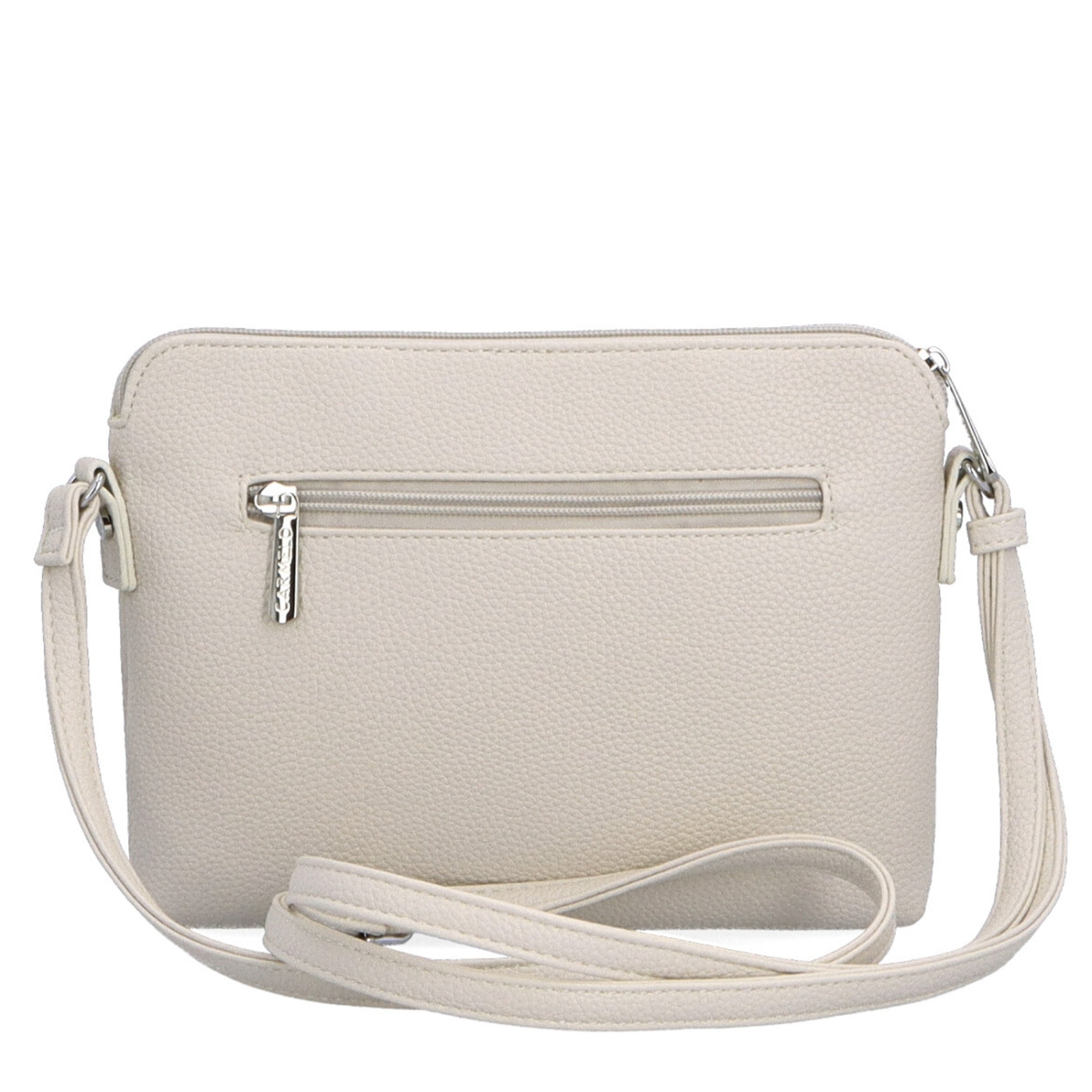 Minimalistická crossbody kabelka zo syntetiky Carmelo materiál syntetická koža zapínanie na zips farba béžová veľkosť malá 4333 BE Zozadu