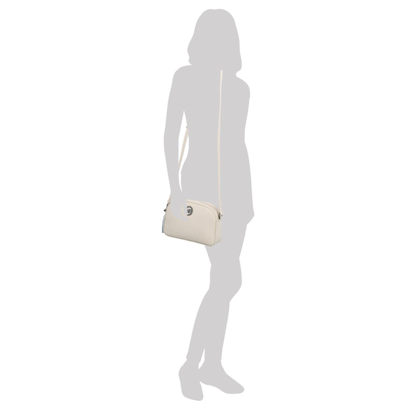 Malá kožená crossbody kabelka s vreckom na zips Noelia Bolger materiál kože zapínanie na zips farba béžová veľkosť malá NB 3013 K Na postave