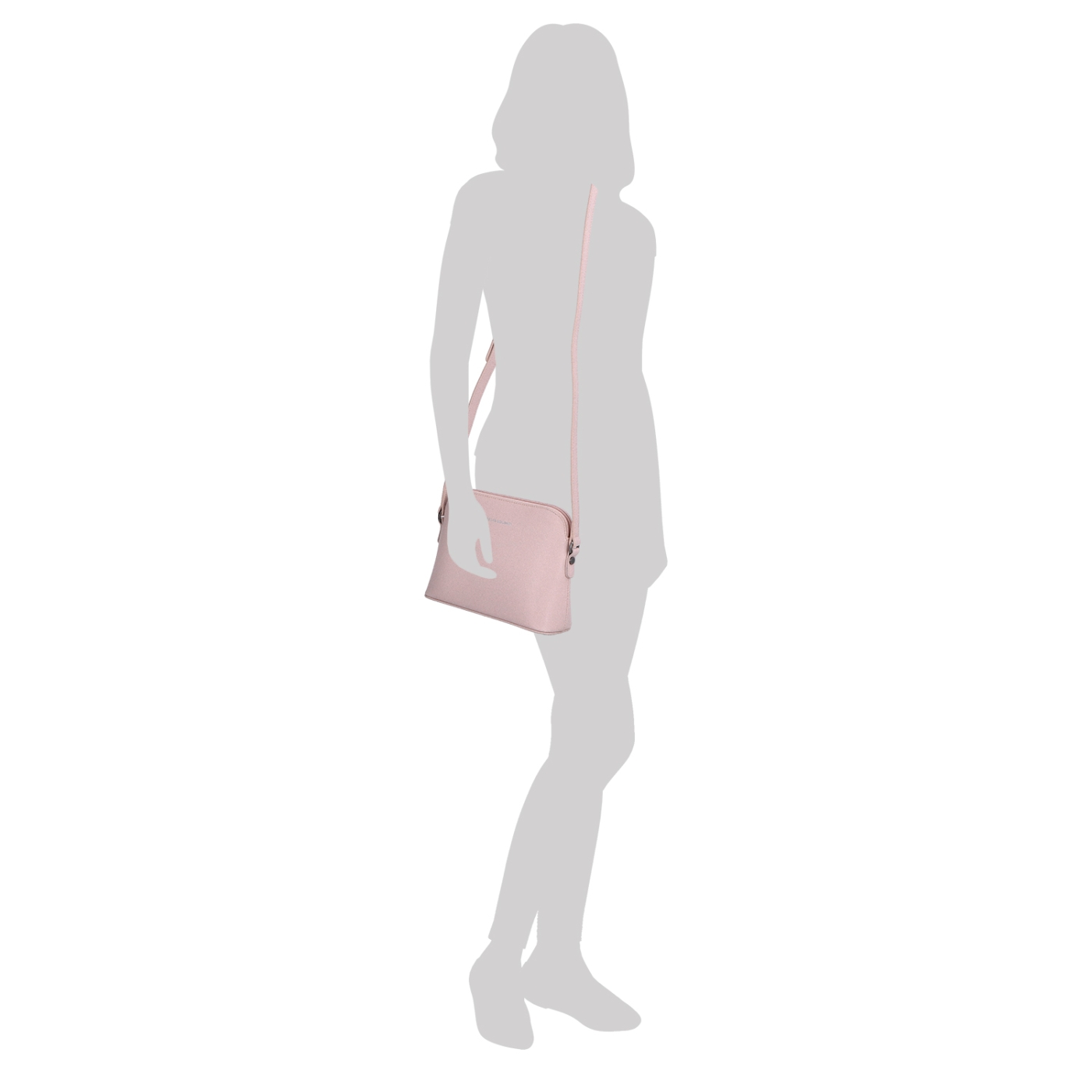 Kožená crossbody kabelka Noelia Bolger Noelia Bolger materiál kože zapínanie na zips farba ružová veľkosť malá NB 0096 R Na postave