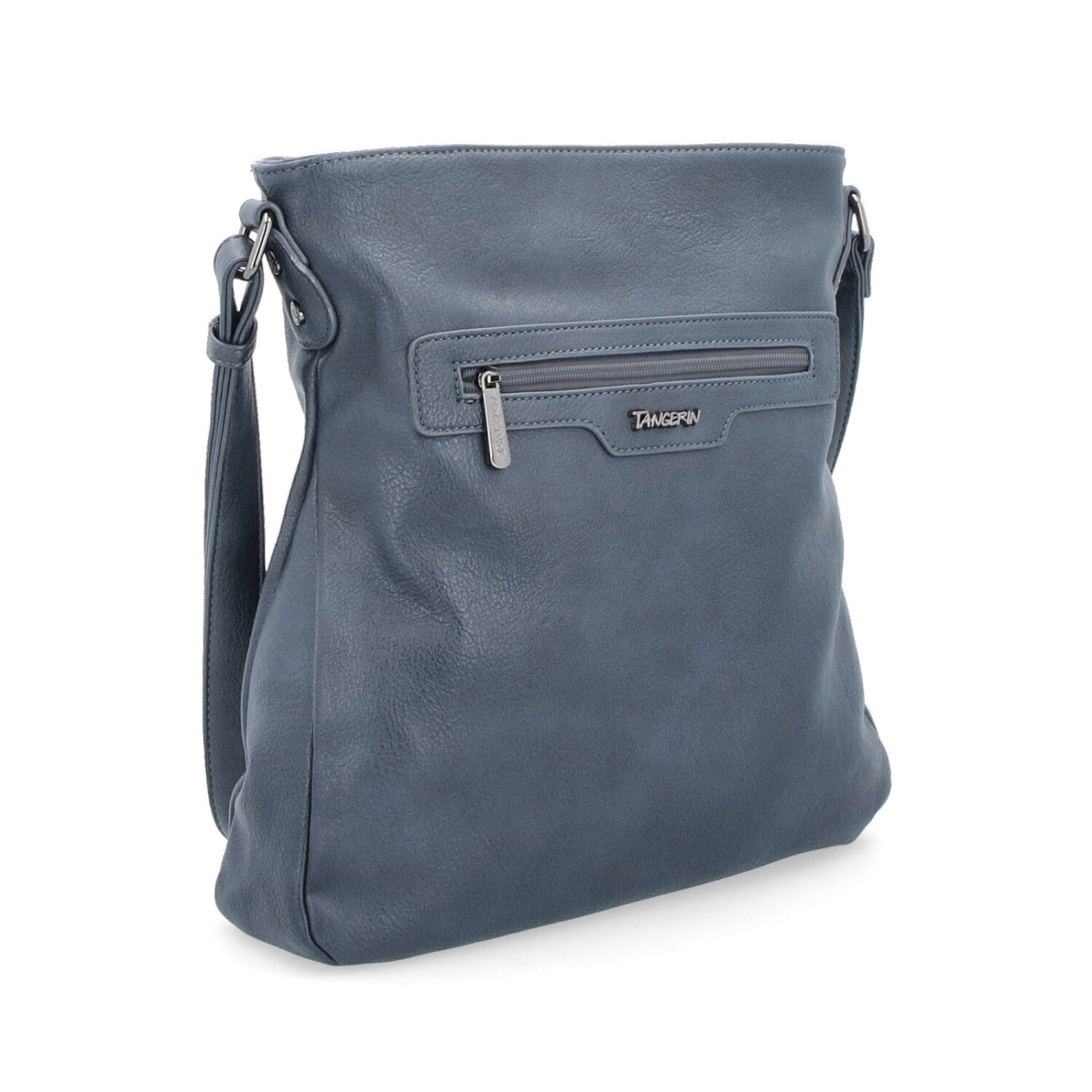 Crossbody kabelka s vonkajšími vreckami Tangerin materiál syntetická koža zapínanie na zips farba modrá veľkosť stredná 8008 TM