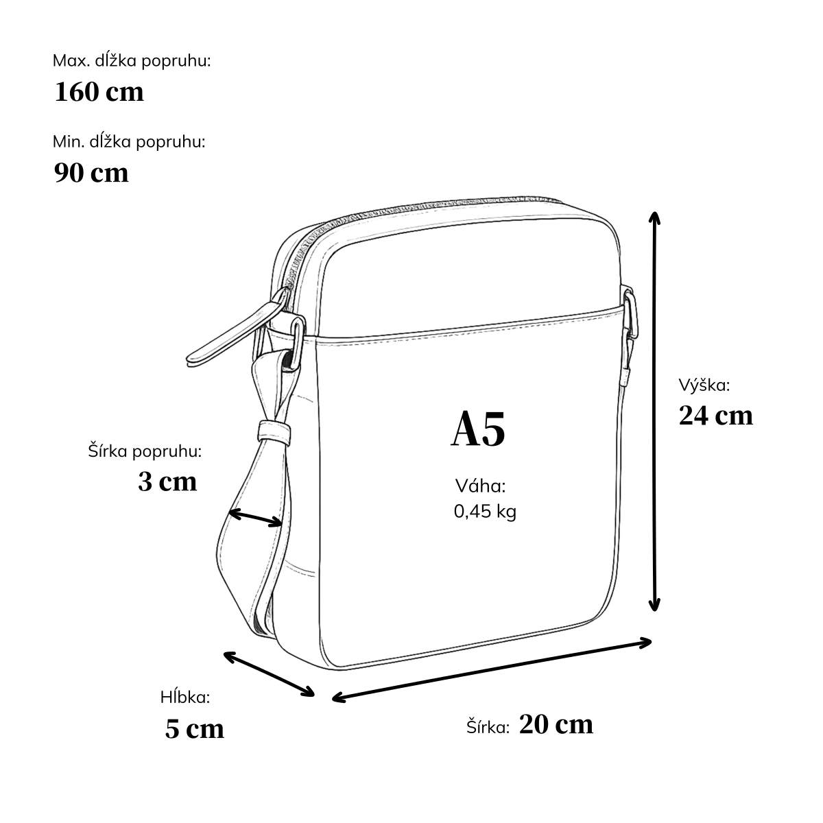 Pánska kožená crossbody taška s vreckami Poyem materiál kože farba koňaková veľkosť malá 2200 Poyem KO Rozmery