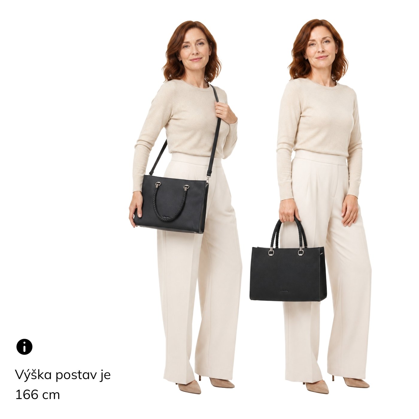 Dámska kabelka s odnímateľným crossbody popruhom Le Sands materiál syntetická koža zapínanie na zips farba metalíza veľkosť stredná 4648 ZL Na postave