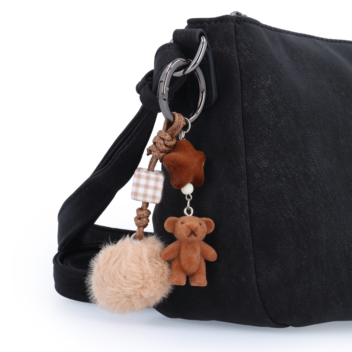 Elegantná malá crossbody kabelka Carmelo materiál syntetická koža zapínanie na zips farba čierna veľkosť malá 4666 C Detail