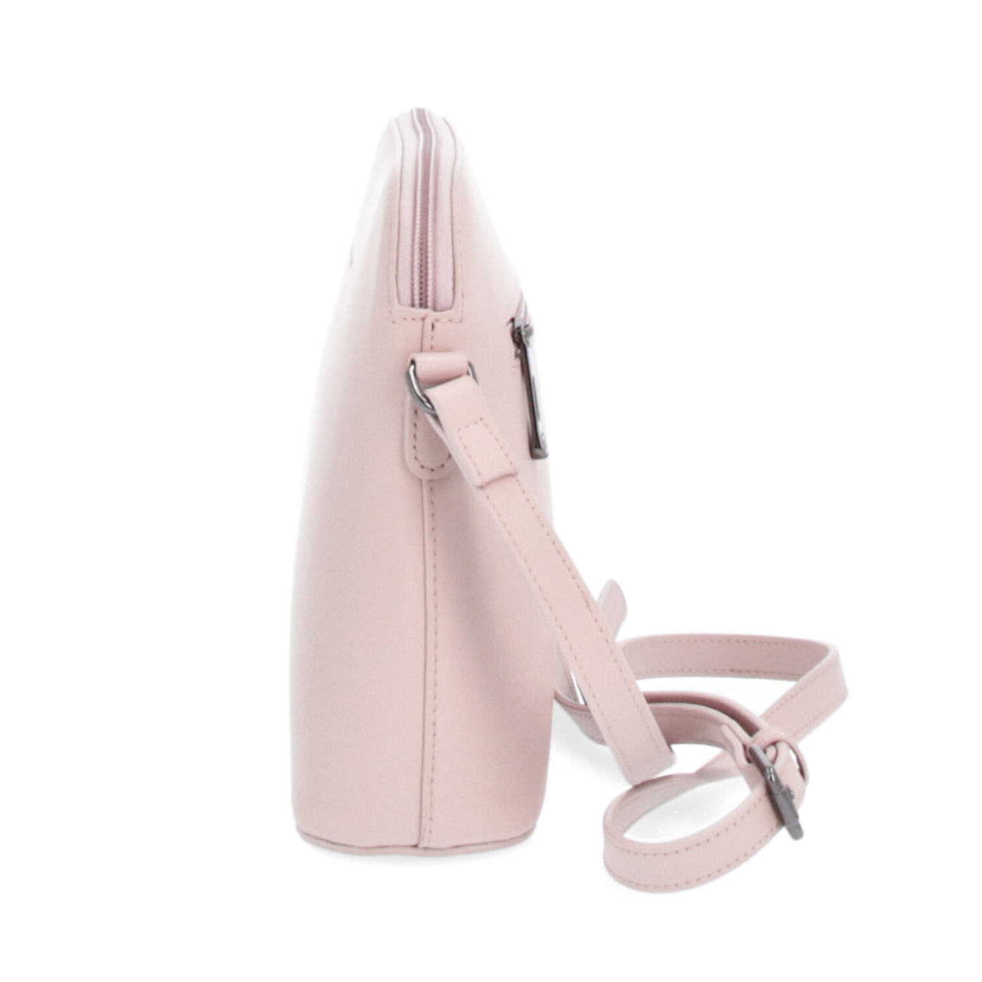 Elegantná kožená kabelka Noelia Bolger materiál kože zapínanie na zips farba ružová veľkosť malá NB 0064 R Z boku