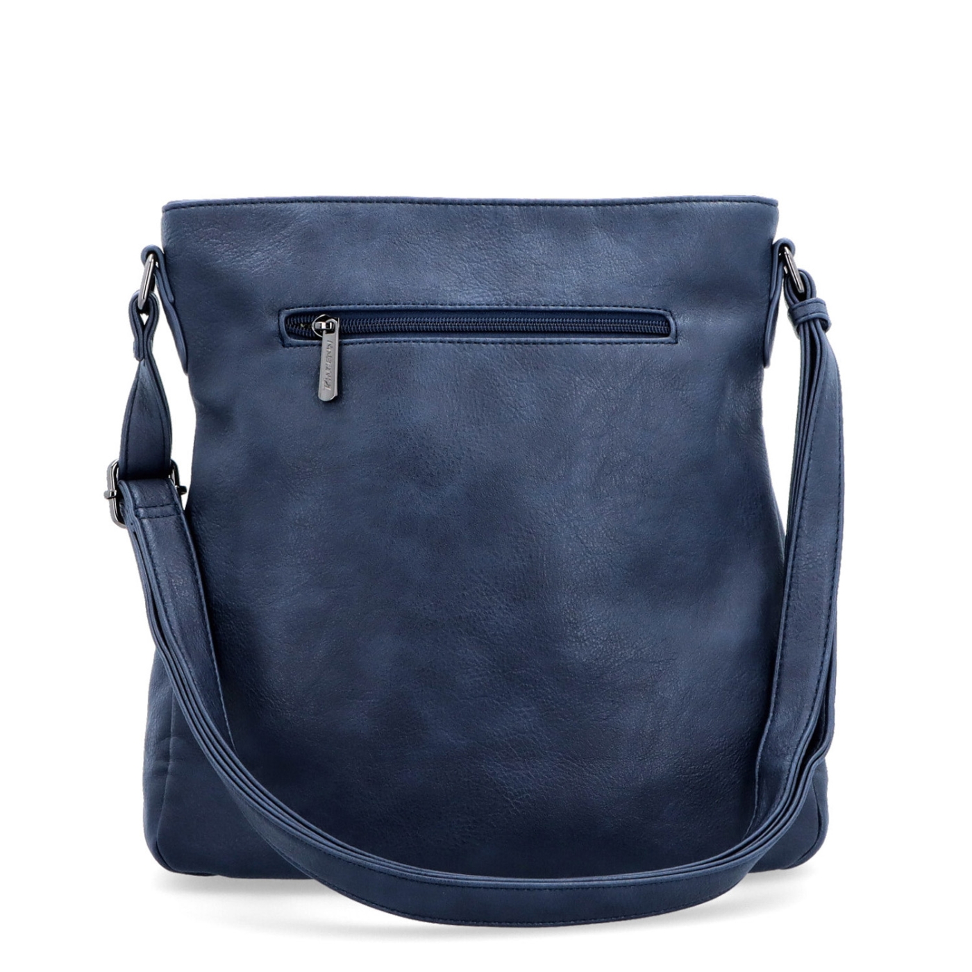 Crossbody kabelka s jednoduchým prešívaním Tangerin materiál syntetická koža zapínanie na zips farba modrá veľkosť stredná 8003 TM Zozadu