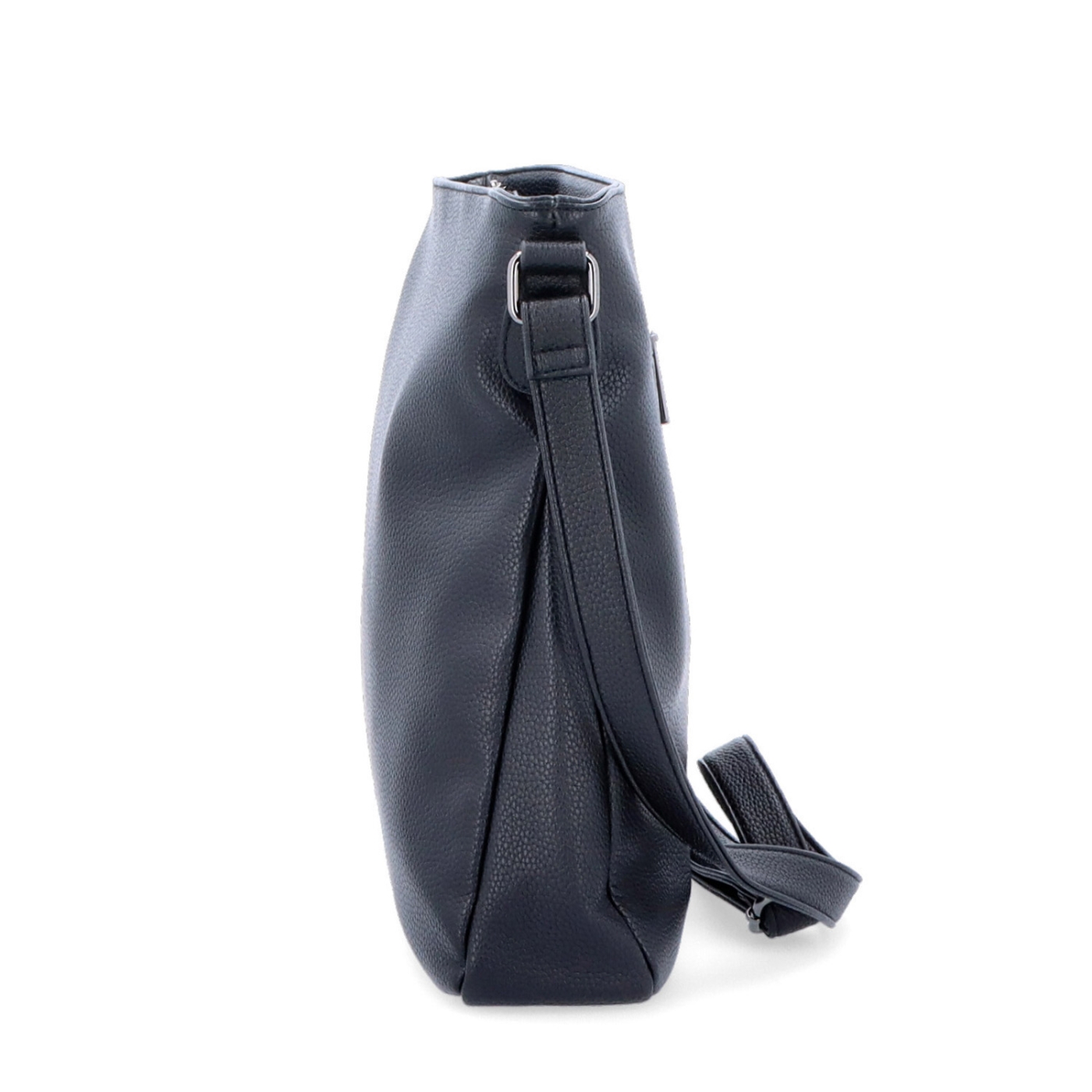Dizajnová crossbody kabelka Carmelo materiál syntetická koža zapínanie na zips farba čierna veľkosť stredná 4271 C Z boku