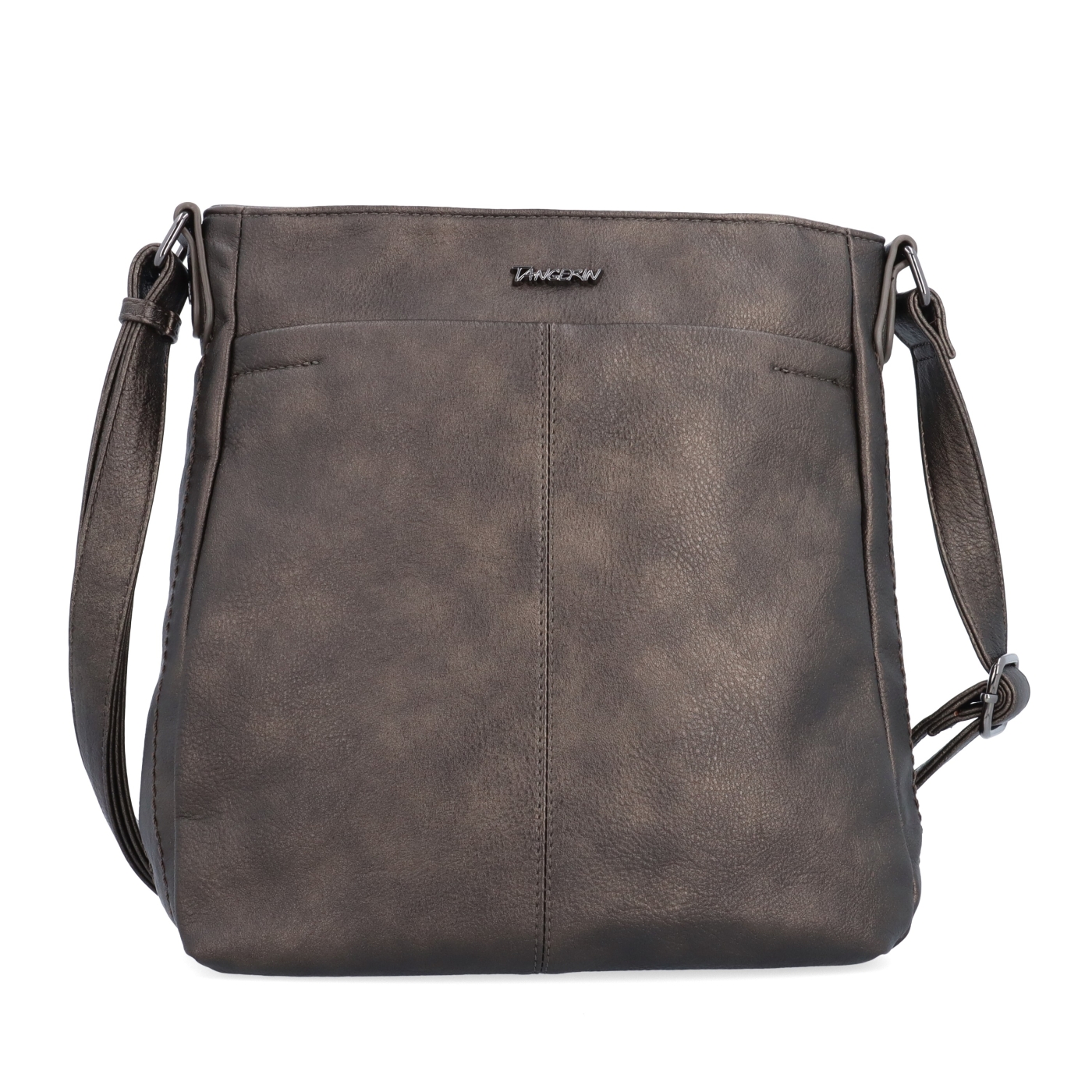 Crossbody kabelka s nastaviteľným popruhom Tangerin materiál syntetická koža zapínanie na zips farba sivá veľkosť stredná 8049 ANT Spredu