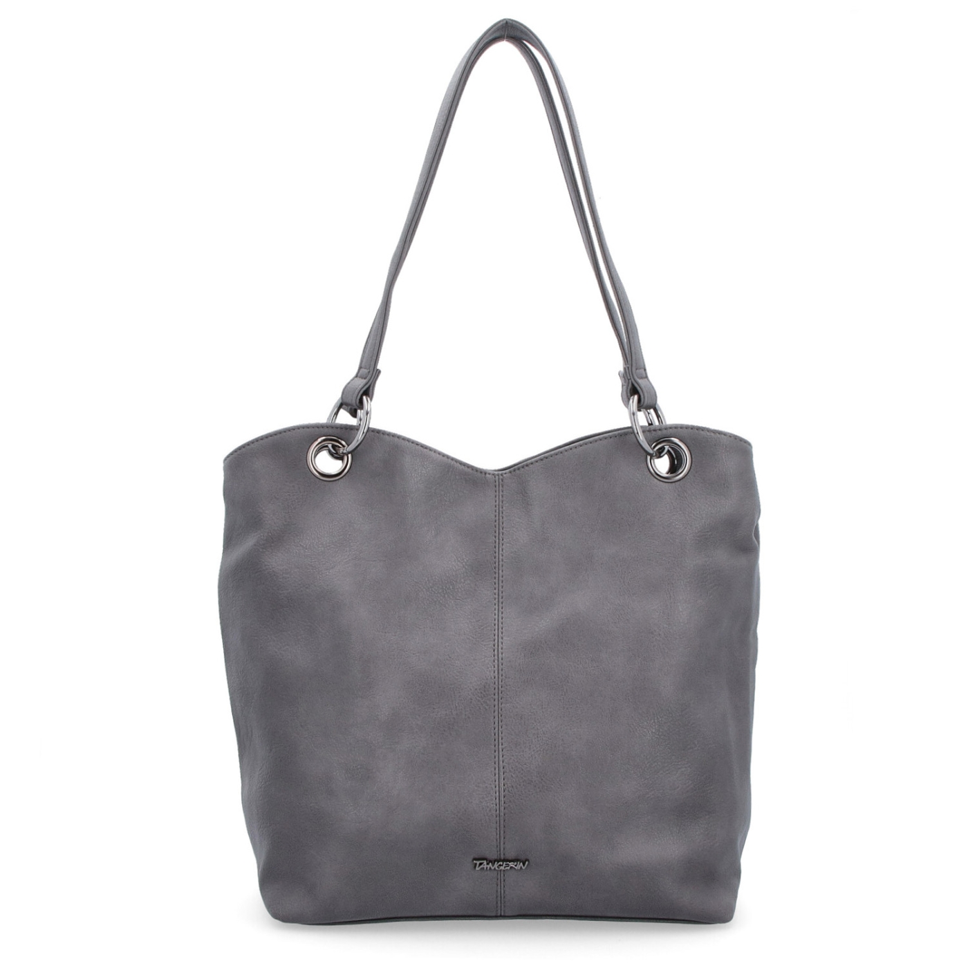 Veľká shopper kabelka cez rameno Tangerin materiál syntetická koža zapínanie na zips farba sivá veľkosť veľká 8025 TS Spredu
