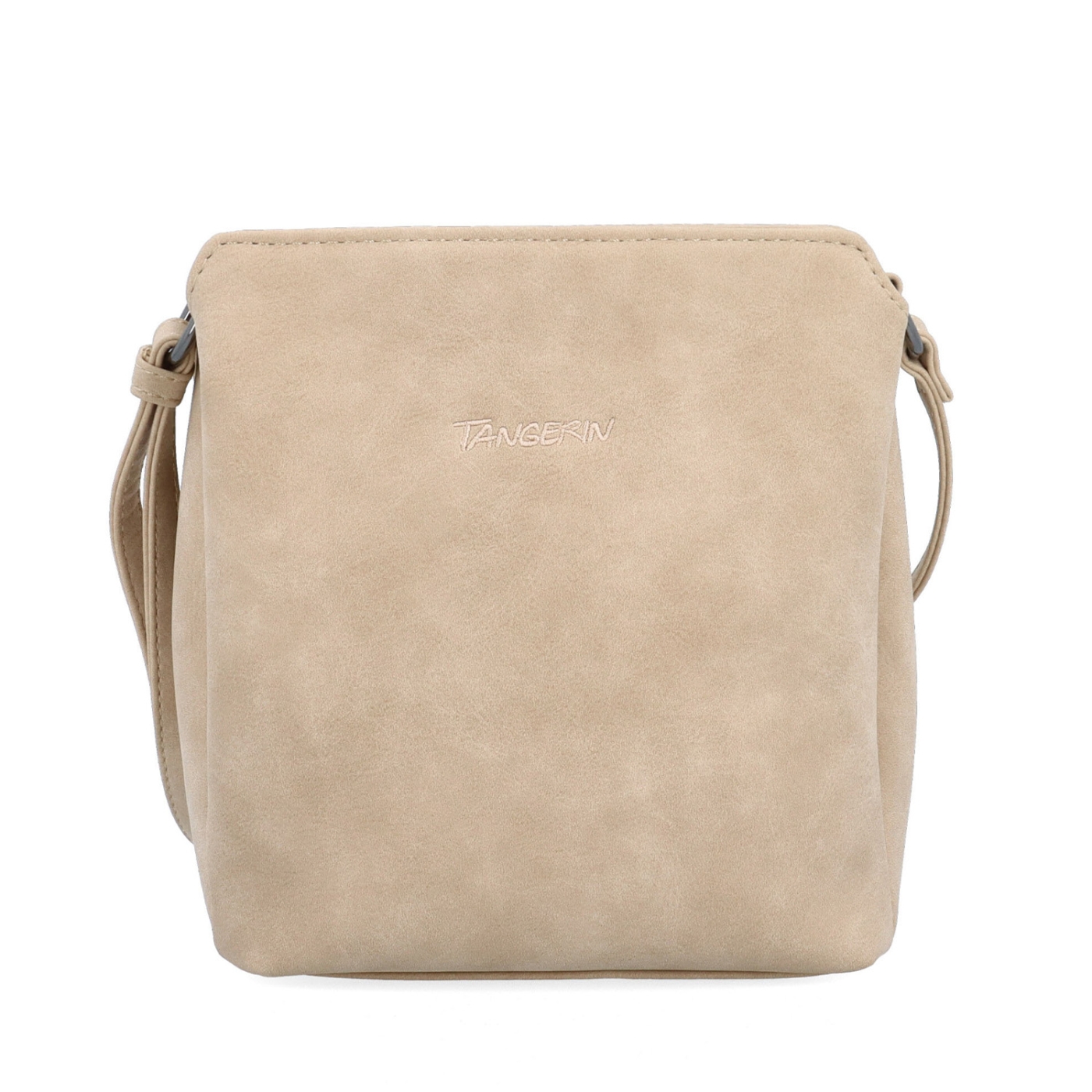 Praktická crossbody kabelka so štruktúrovaným vnútrom Tangerin materiál syntetická koža zapínanie na zips farba béžová veľkosť malá 1117 BE Spredu