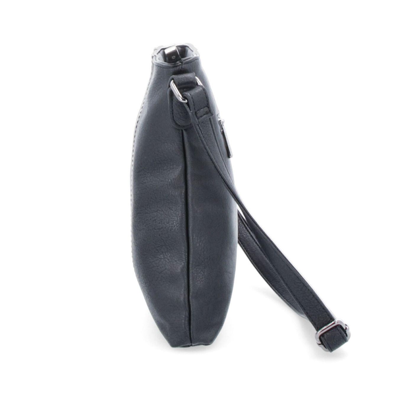 Malá športová crossbody kabelka Tangerin materiál syntetická koža zapínanie na zips farba čierna veľkosť malá 8011 C Z boku