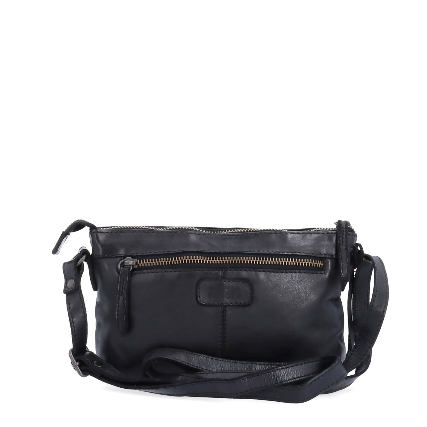 Kožená crossbody s čistými líniami Noelia Bolger materiál kože zapínanie na zips farba čierna veľkosť malá NB 2414 C Zozadu