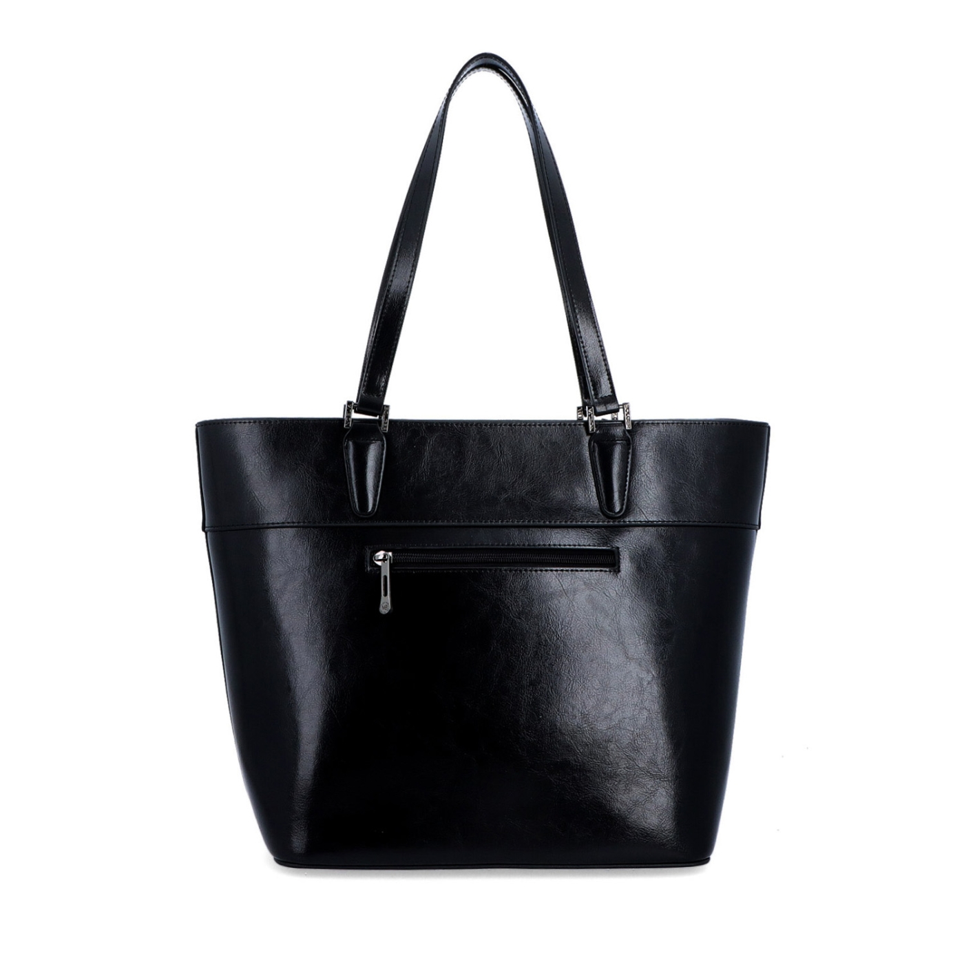 Kožená shopper kabelka Noelia Bolger materiál kože farba čierna veľkosť veľká NB 0076 C Zozadu