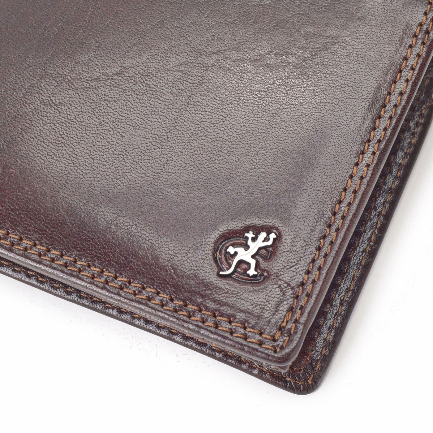 Kožená peňaženka na šírku Cosset materiál kože zapínanie Bez zapínania farba hnedá veľkosť stredná 4465 Komodo H Logo