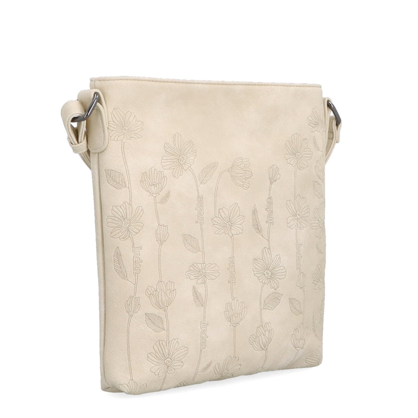 Stredne veľká crossbody kabelka s motívom Indee materiál syntetická koža zapínanie na zips farba béžová veľkosť malá 6329 BE