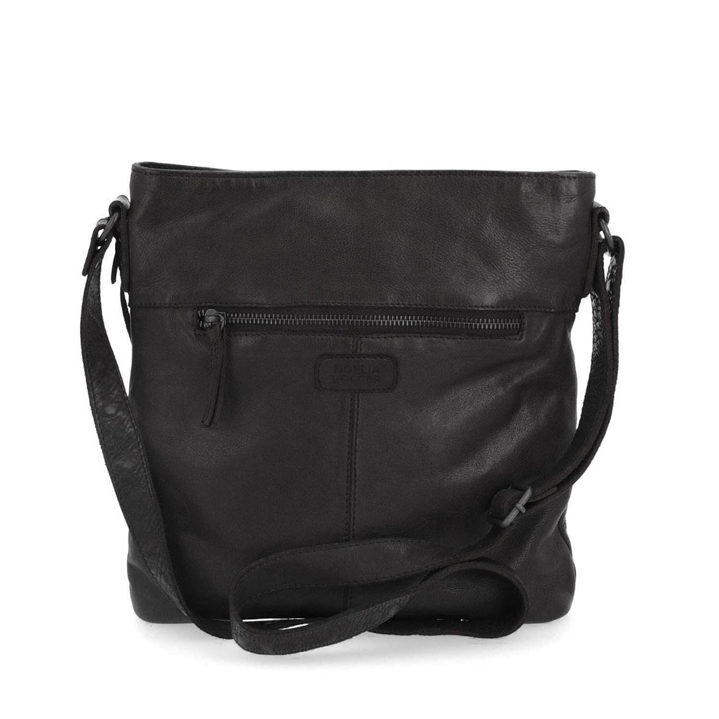 Kožená crossbody kabelka vo vintage štýle Noelia Bolger materiál kože zapínanie na zips farba čierna veľkosť malá NB 2001 C Zozadu