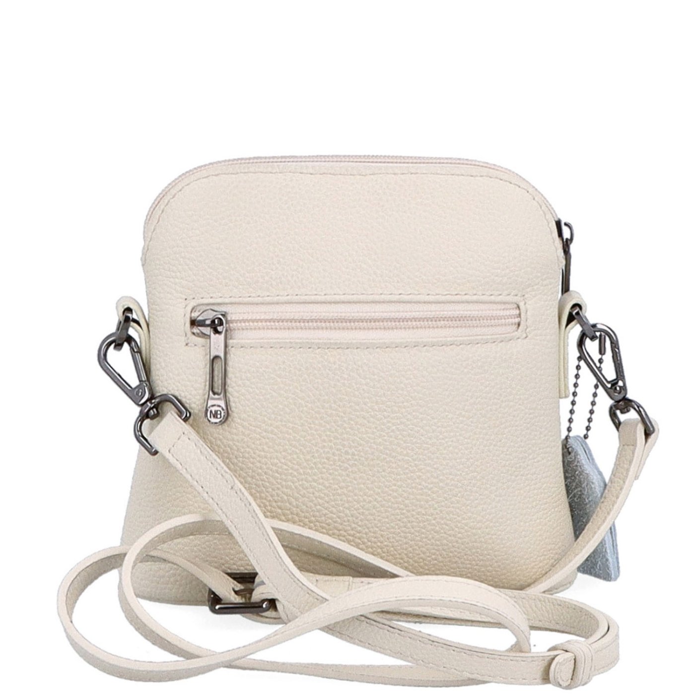 Malá kožená crossbody kabelka Noelia Bolger materiál kože zapínanie na zips farba béžová veľkosť malá NB 3017 K Zozadu