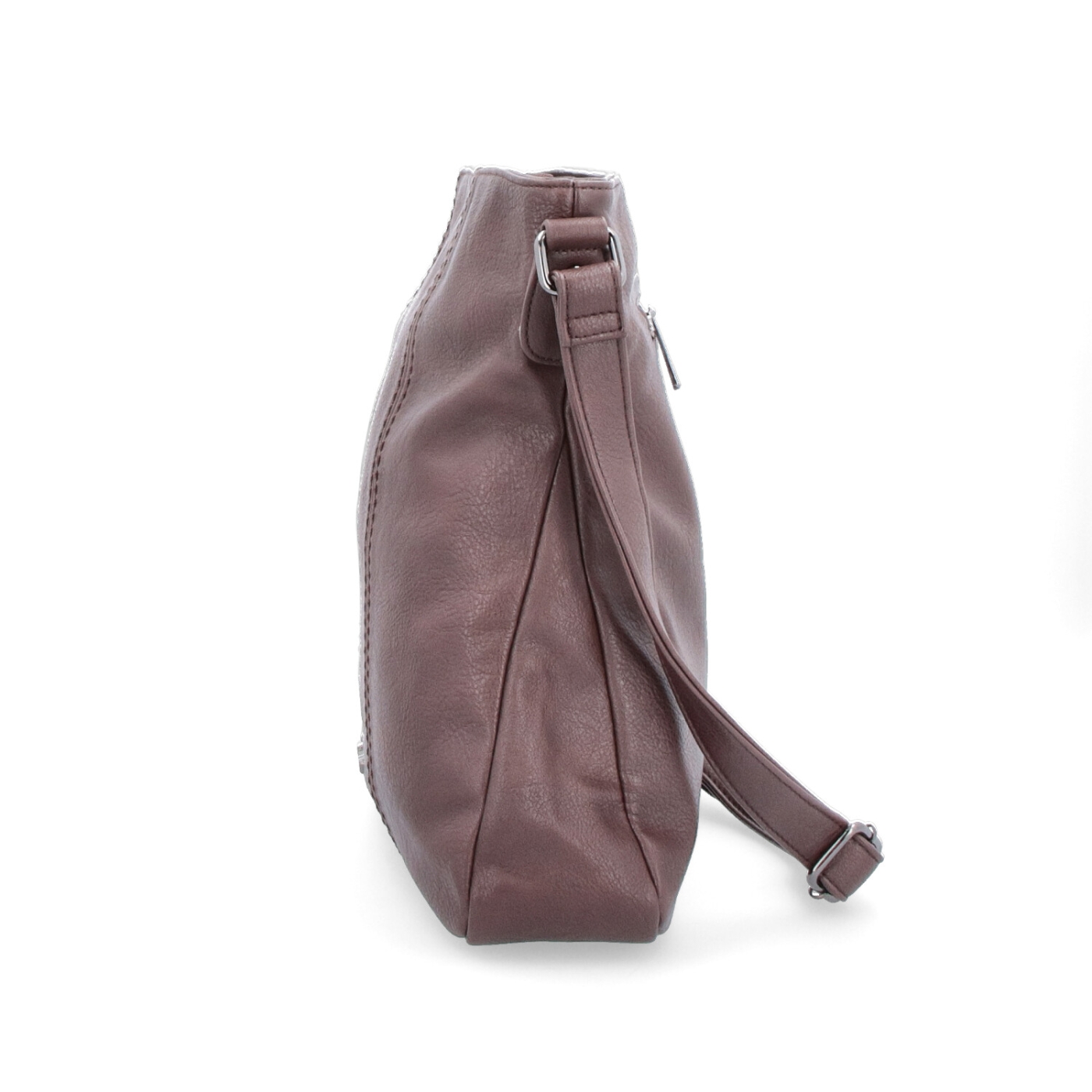 Crossbody kabelka s prešívaním Tangerin materiál syntetická koža zapínanie na zips farba hnedá veľkosť stredná 8004 TH Z boku